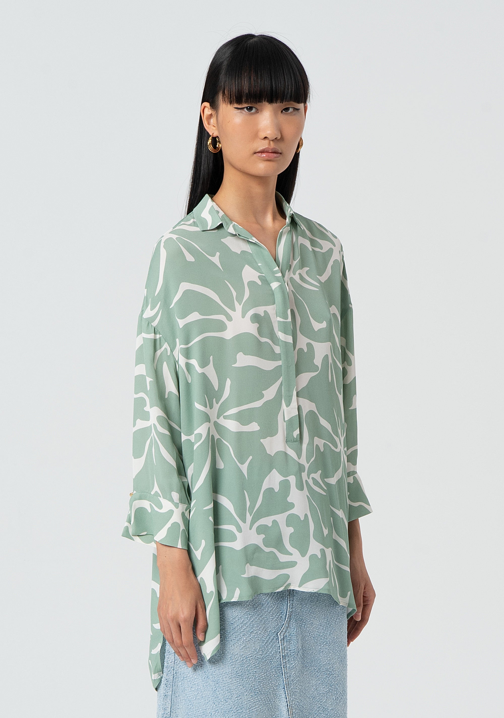 Blusa ampia in fantasia floreale FR25ST1012W428K9-461 Fracomina