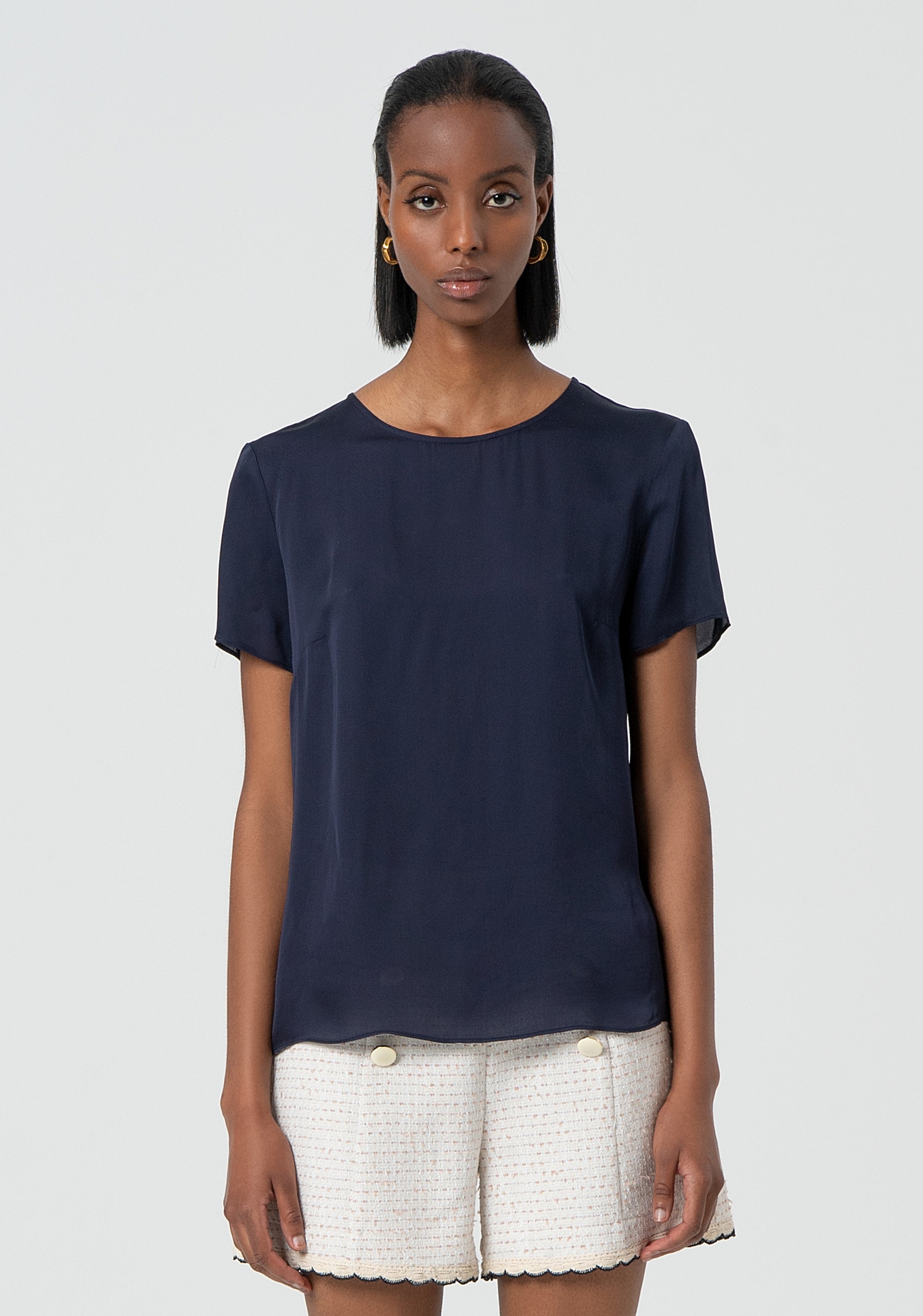 Top regular con seta FR25ST1032W77401-117 Fracomina