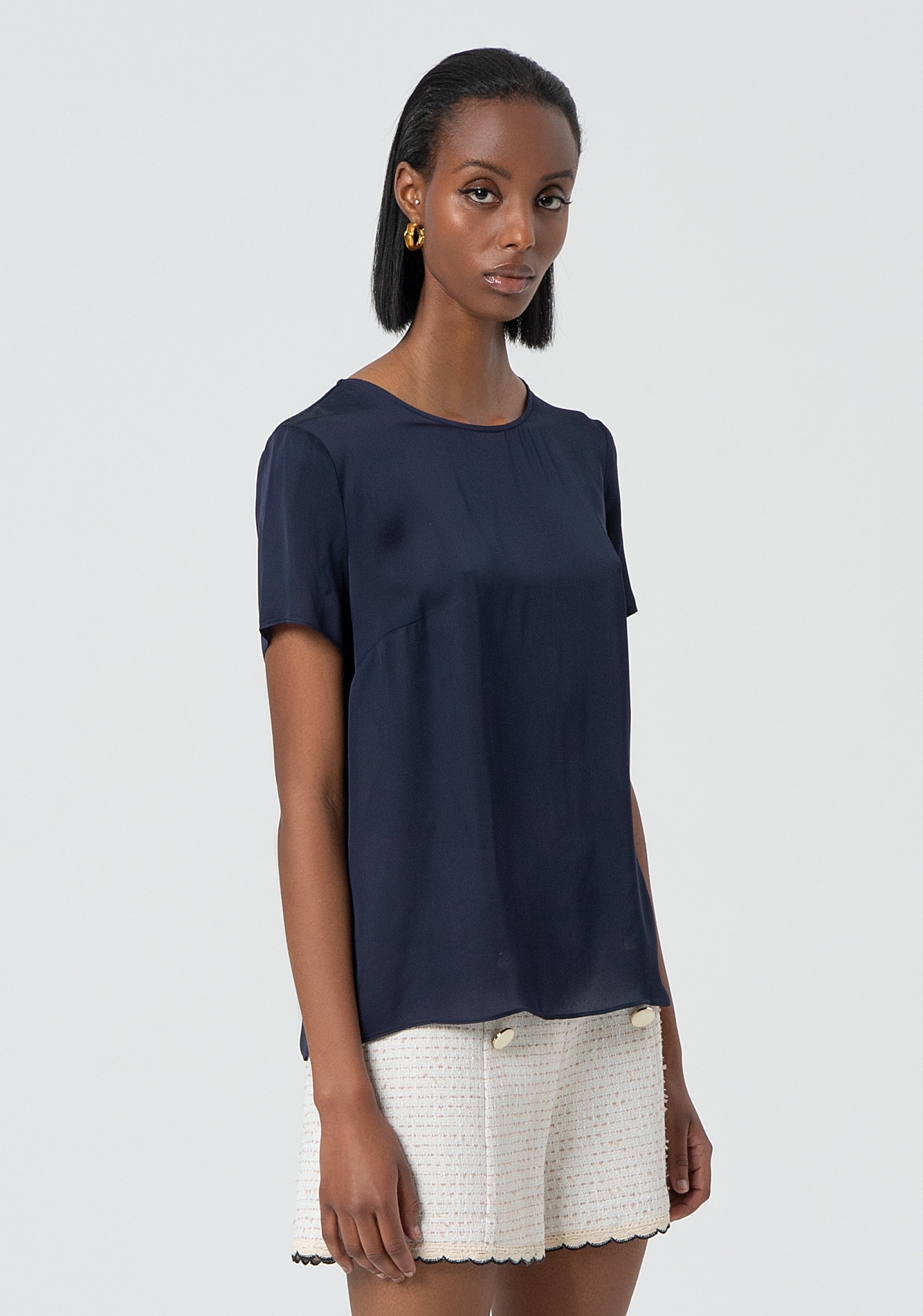 Top regular con seta FR25ST1032W77401-117 Fracomina