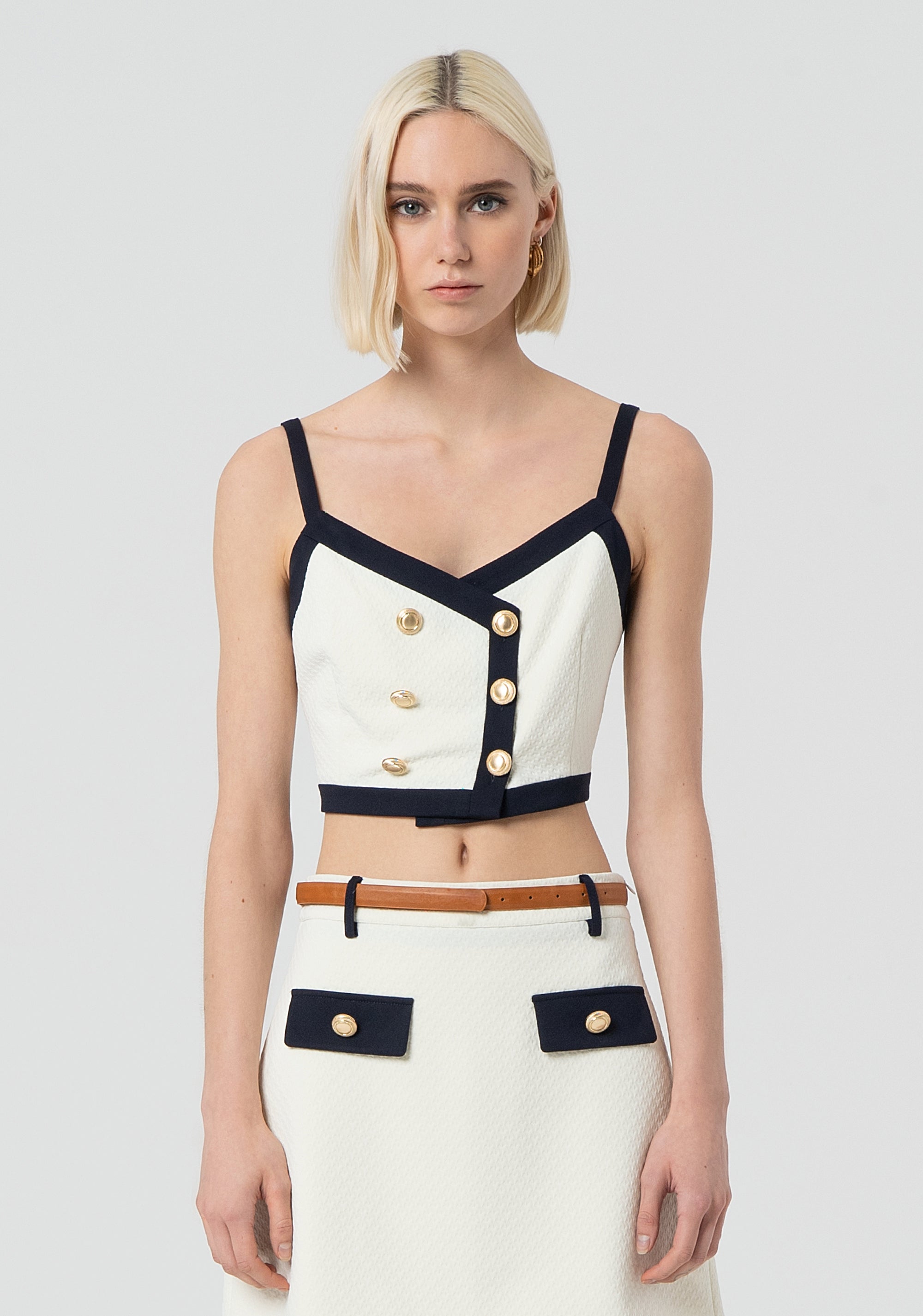 Top cropped senza maniche FR25ST2007W516F8-957 Fracomina