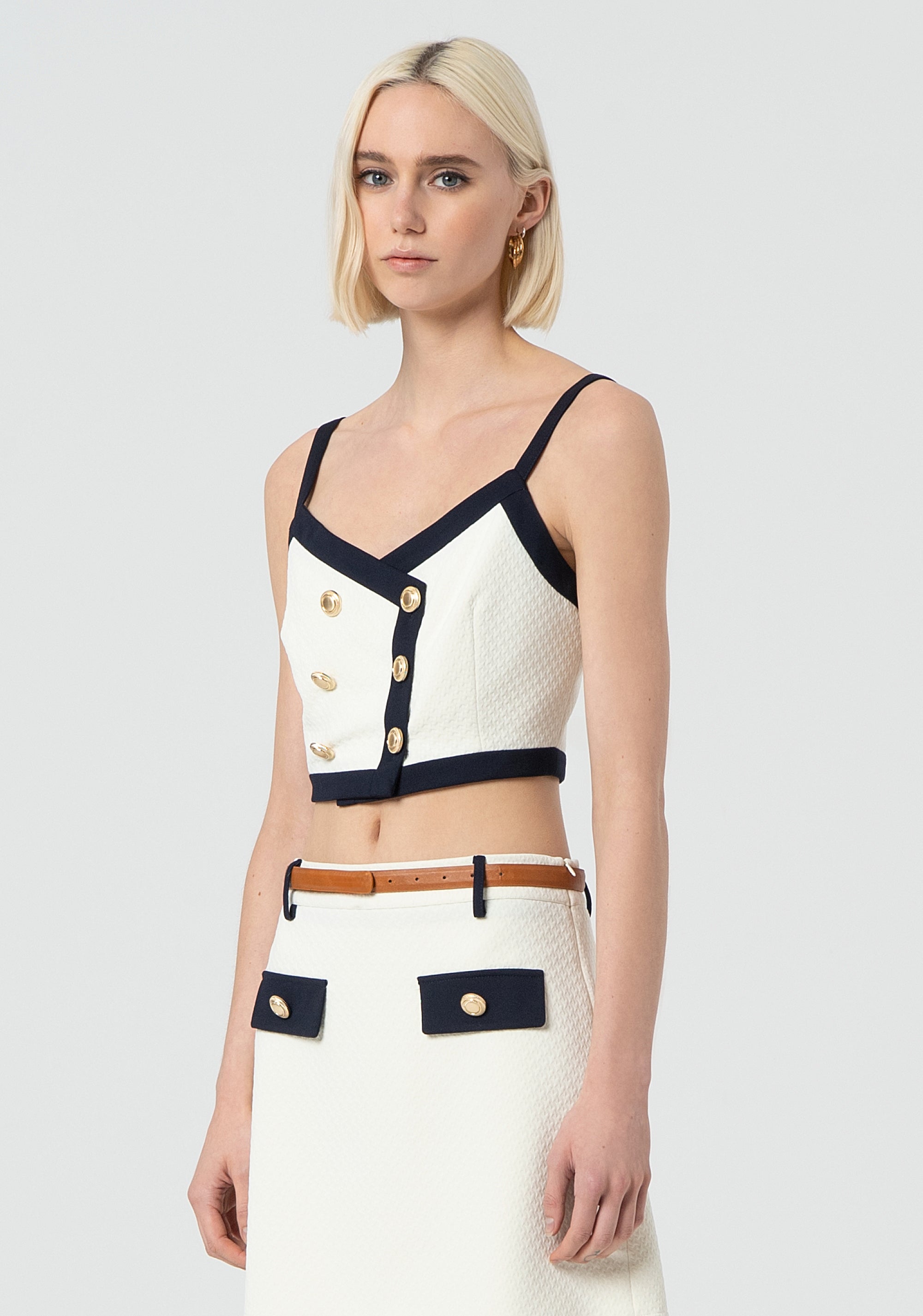 Top cropped senza maniche FR25ST2007W516F8-957 Fracomina