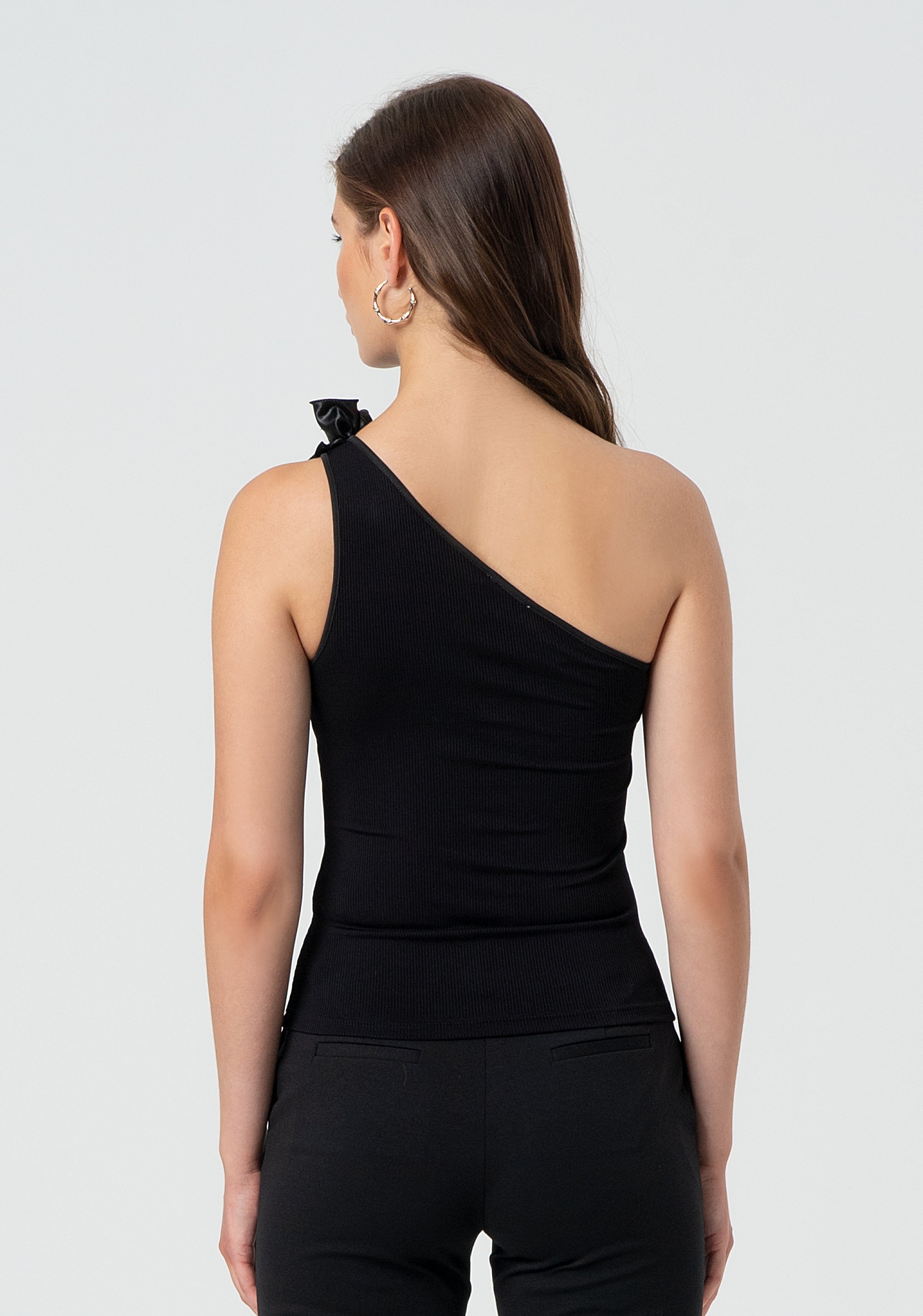 Top aderente monospalla a costine FR25ST2018J46301-053 Fracomina