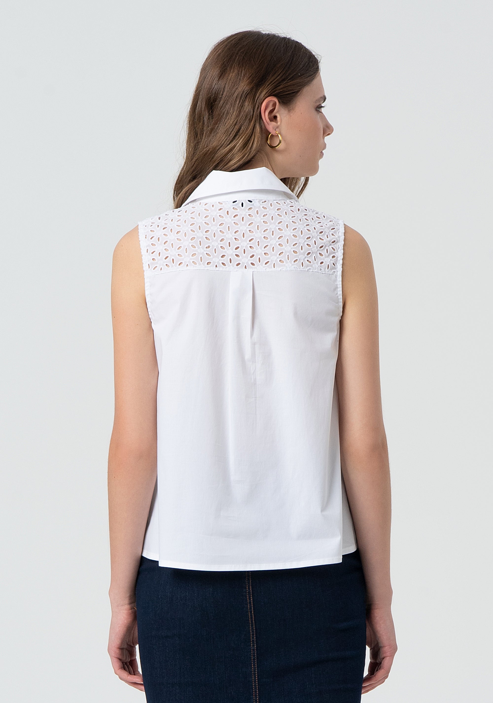 Camicia senza maniche in cotone FR25ST2019W682V8-278 Fracomina