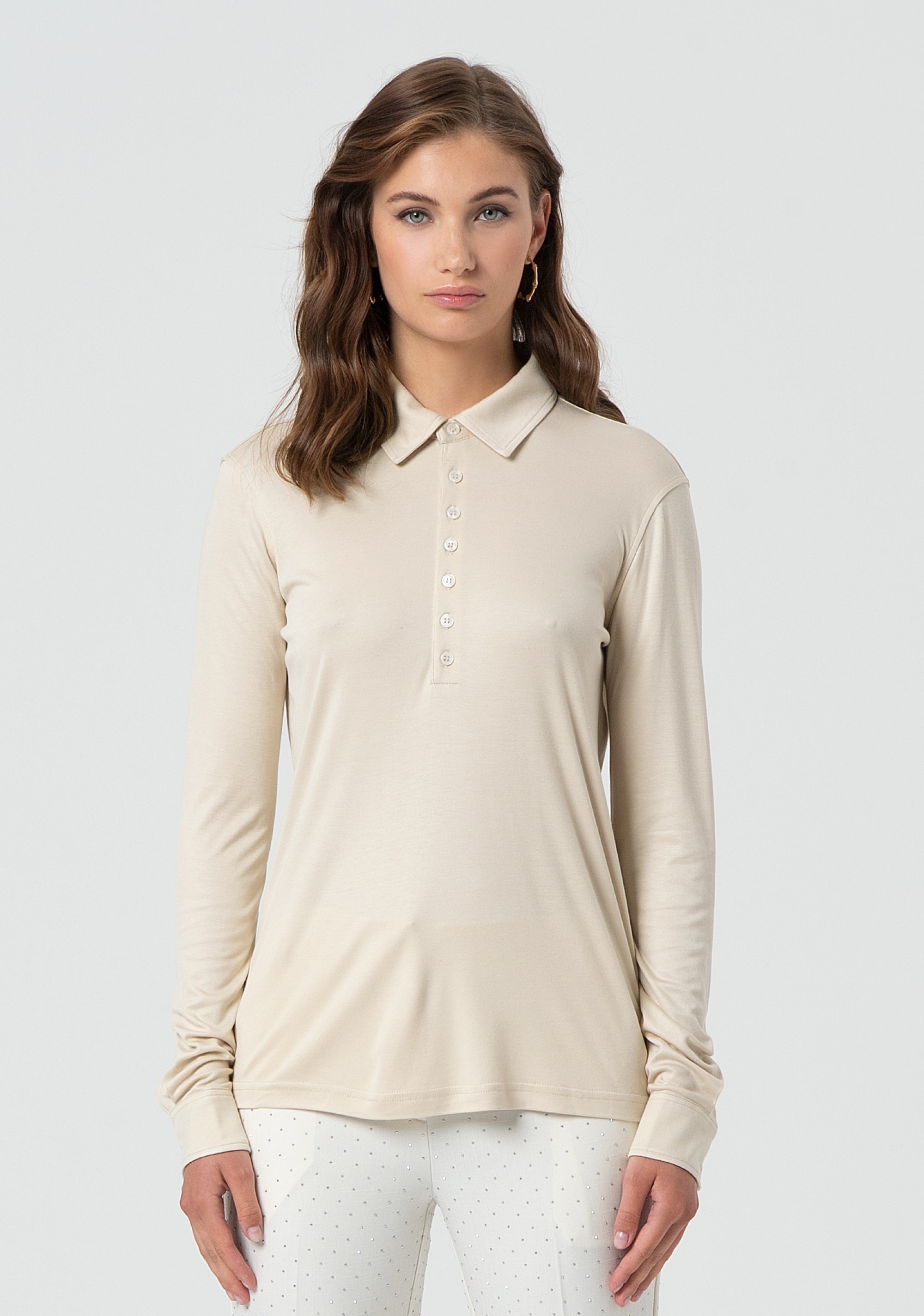 Polo regular in jersey con seta FR25ST3017J47801-108 Fracomina