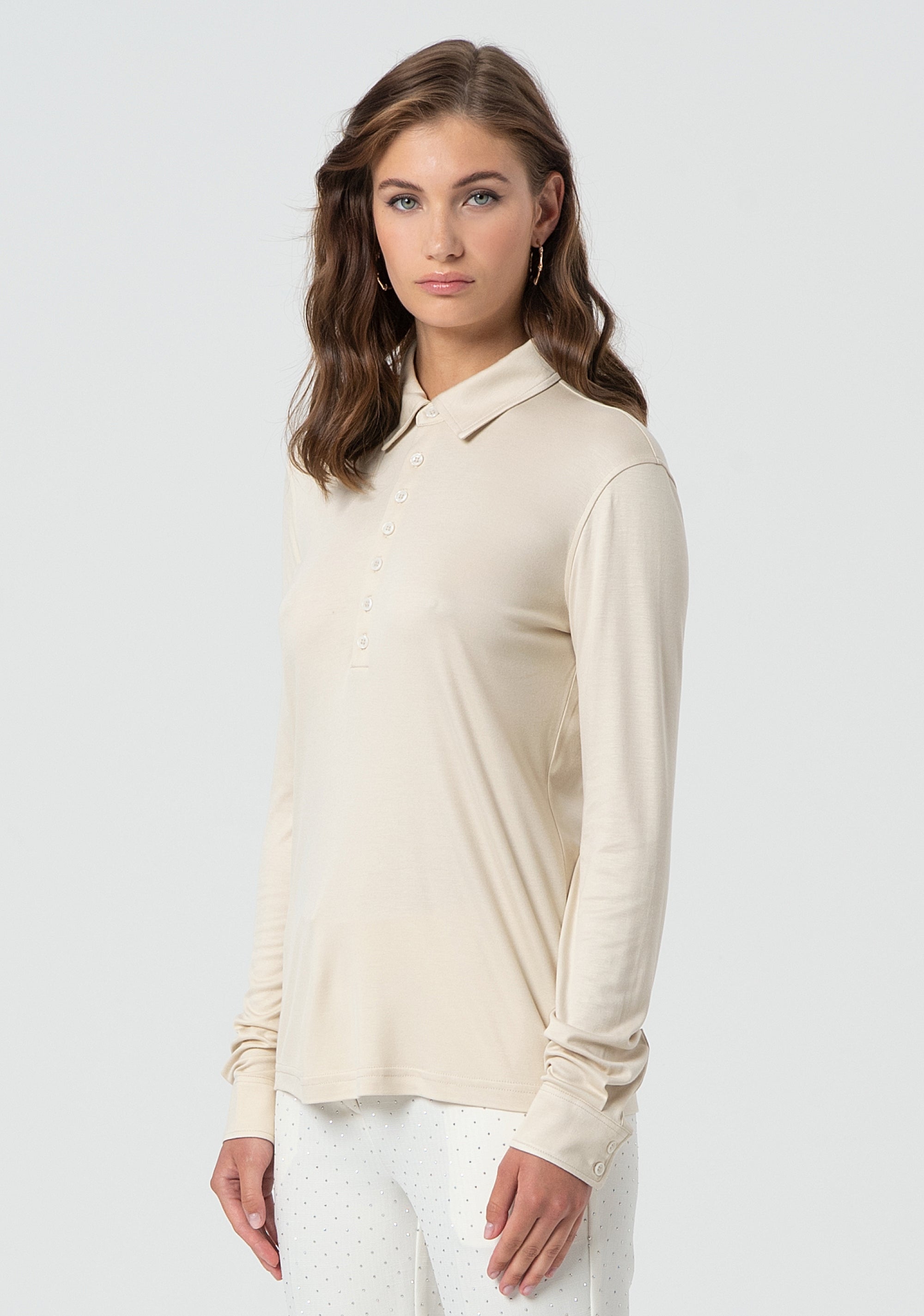 Polo regular in jersey con seta FR25ST3017J47801-108 Fracomina