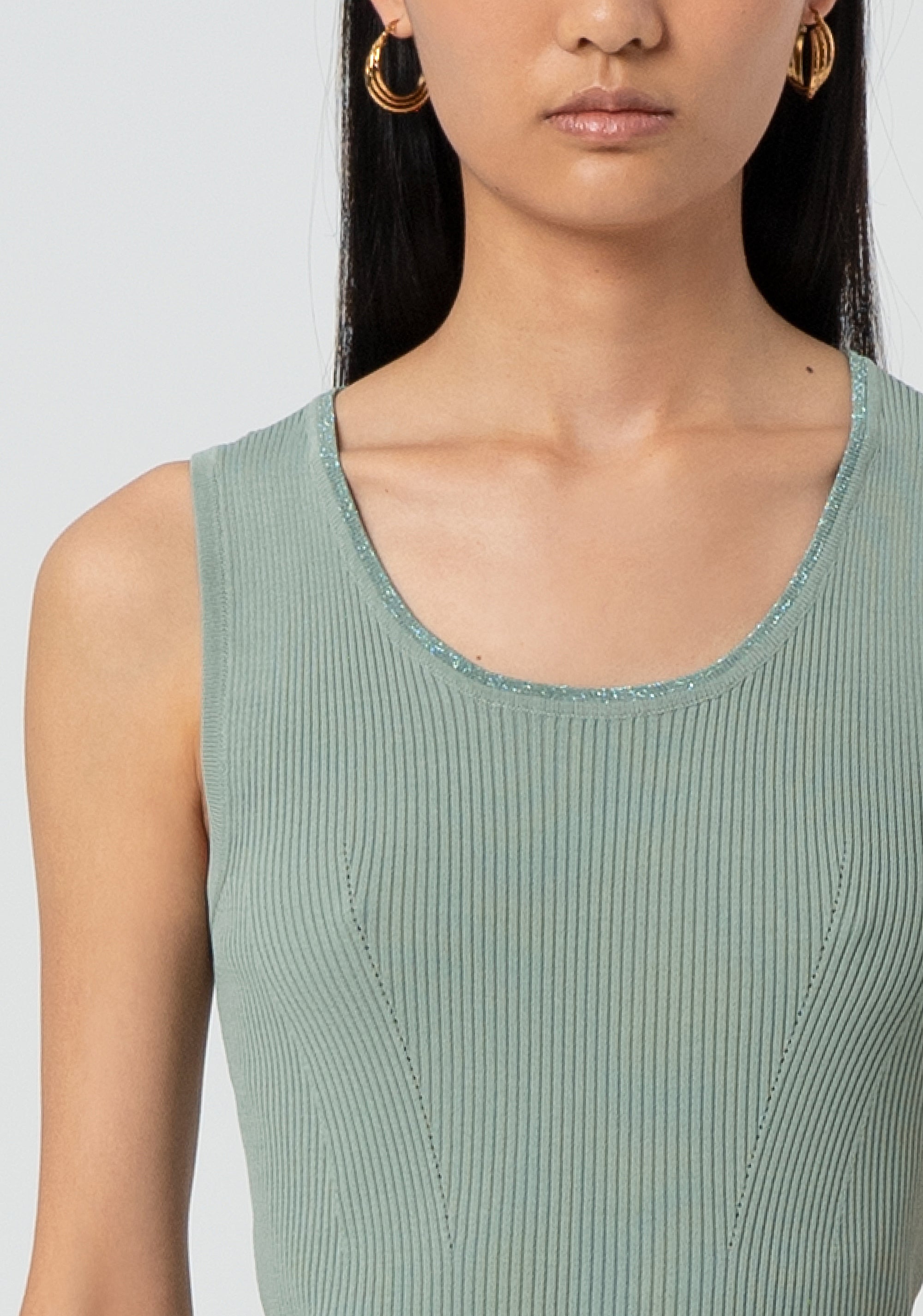 Canotta aderente in maglia a costine FR25ST4008K42101-247 Fracomina