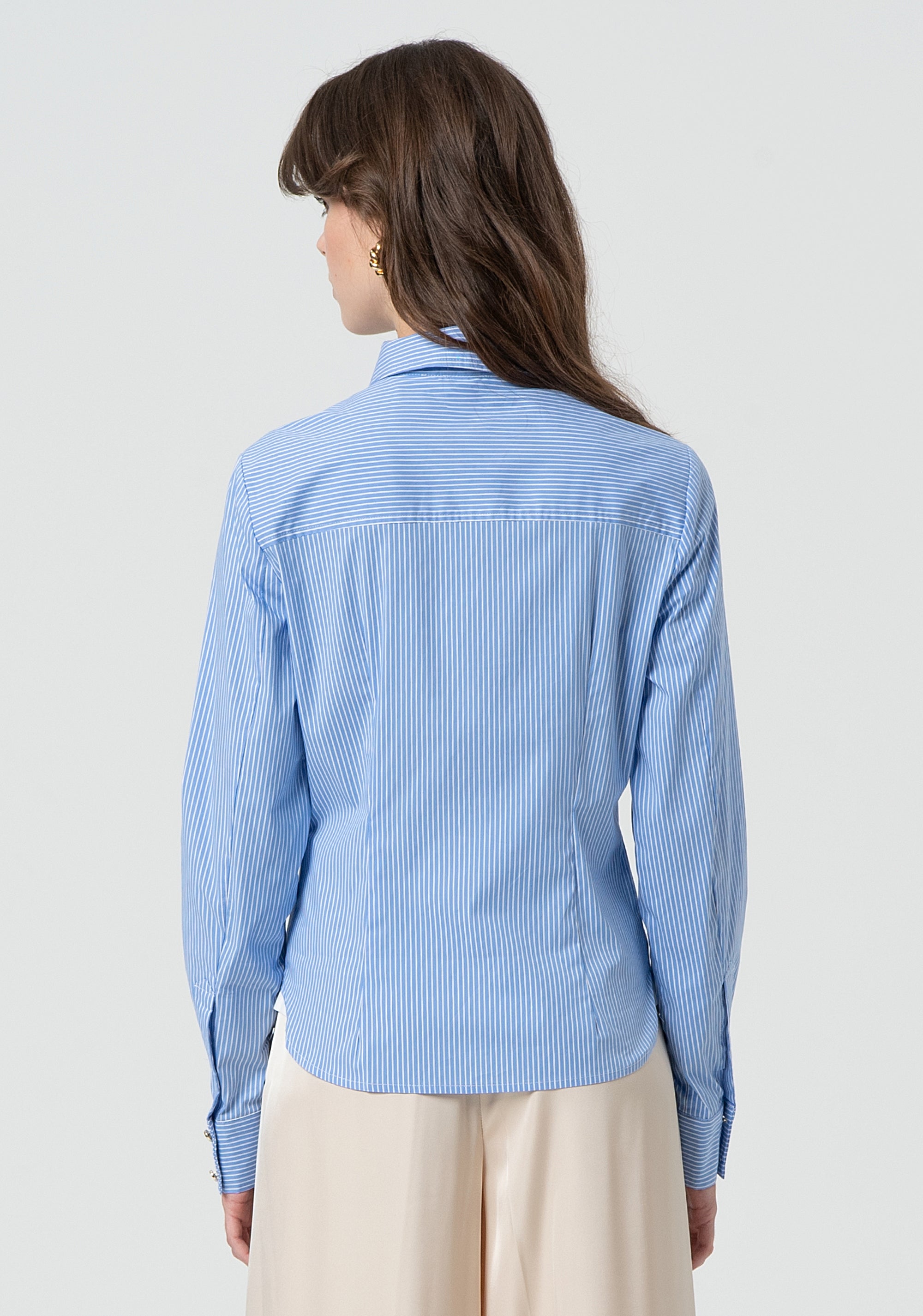 Camicia regular in popeline a righe FR25ST6001W520N8-M02 Fracomina