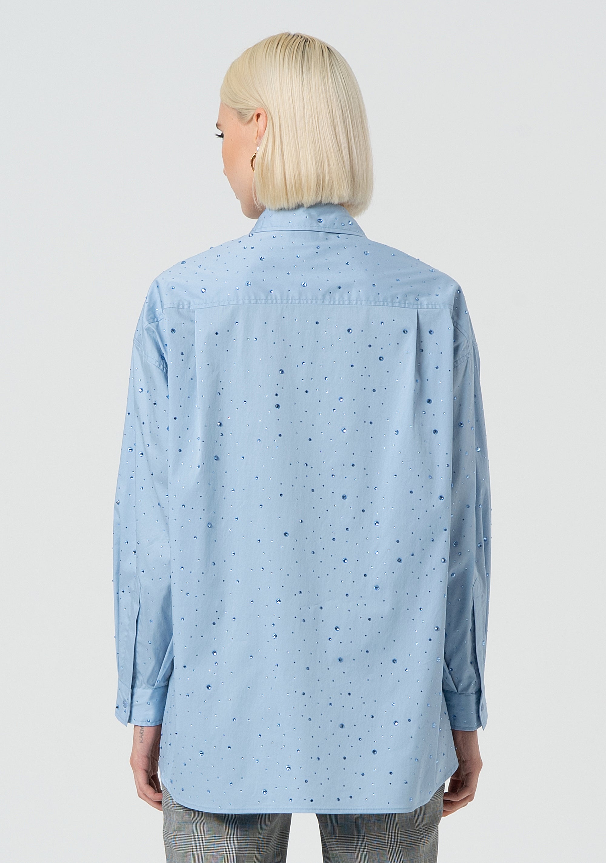 Camicia over in popeline con strass FR25ST6002W52001-252 Fracomina