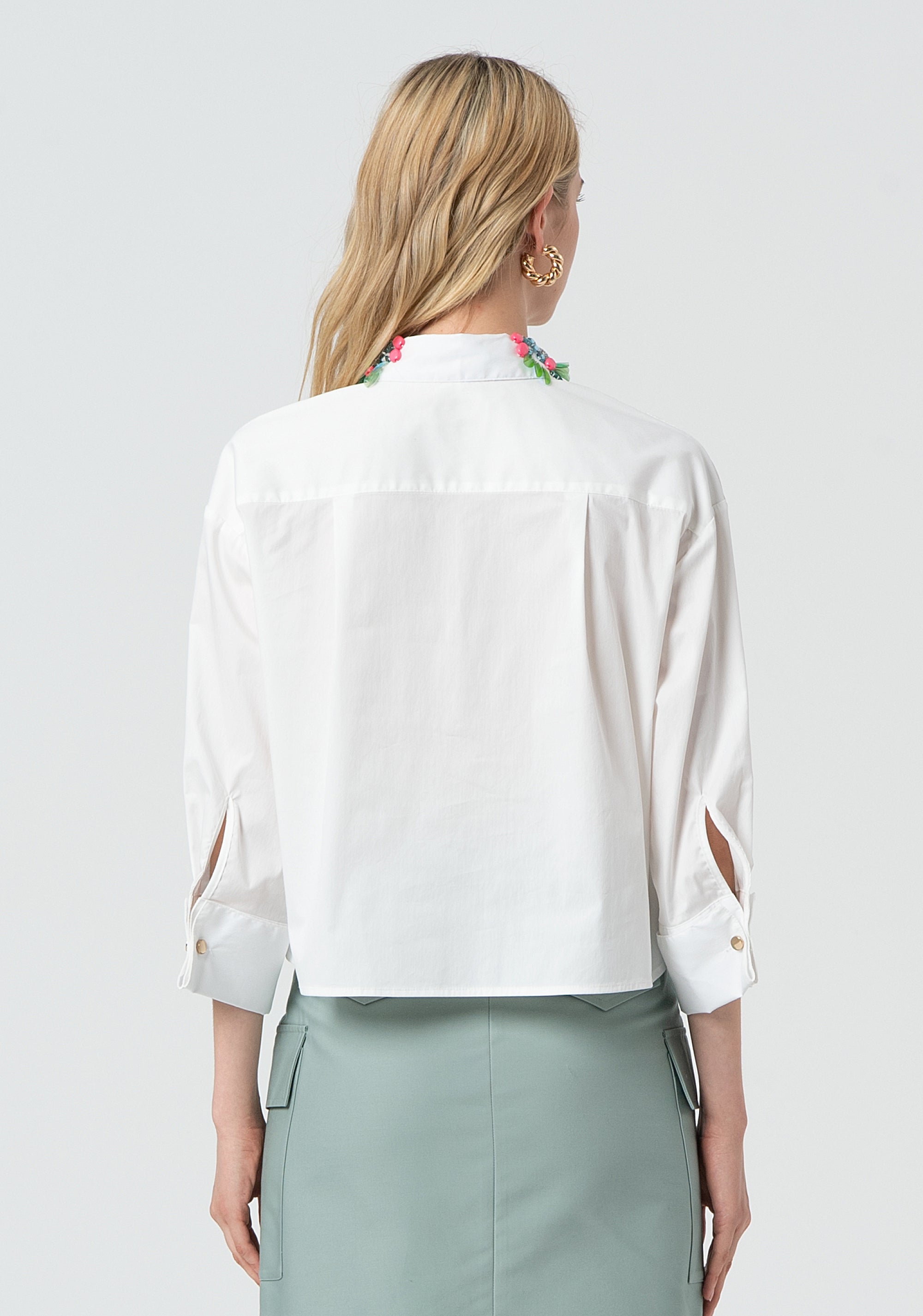 Camicia cropped in popeline FR25ST6010W520R9-278 Fracomina