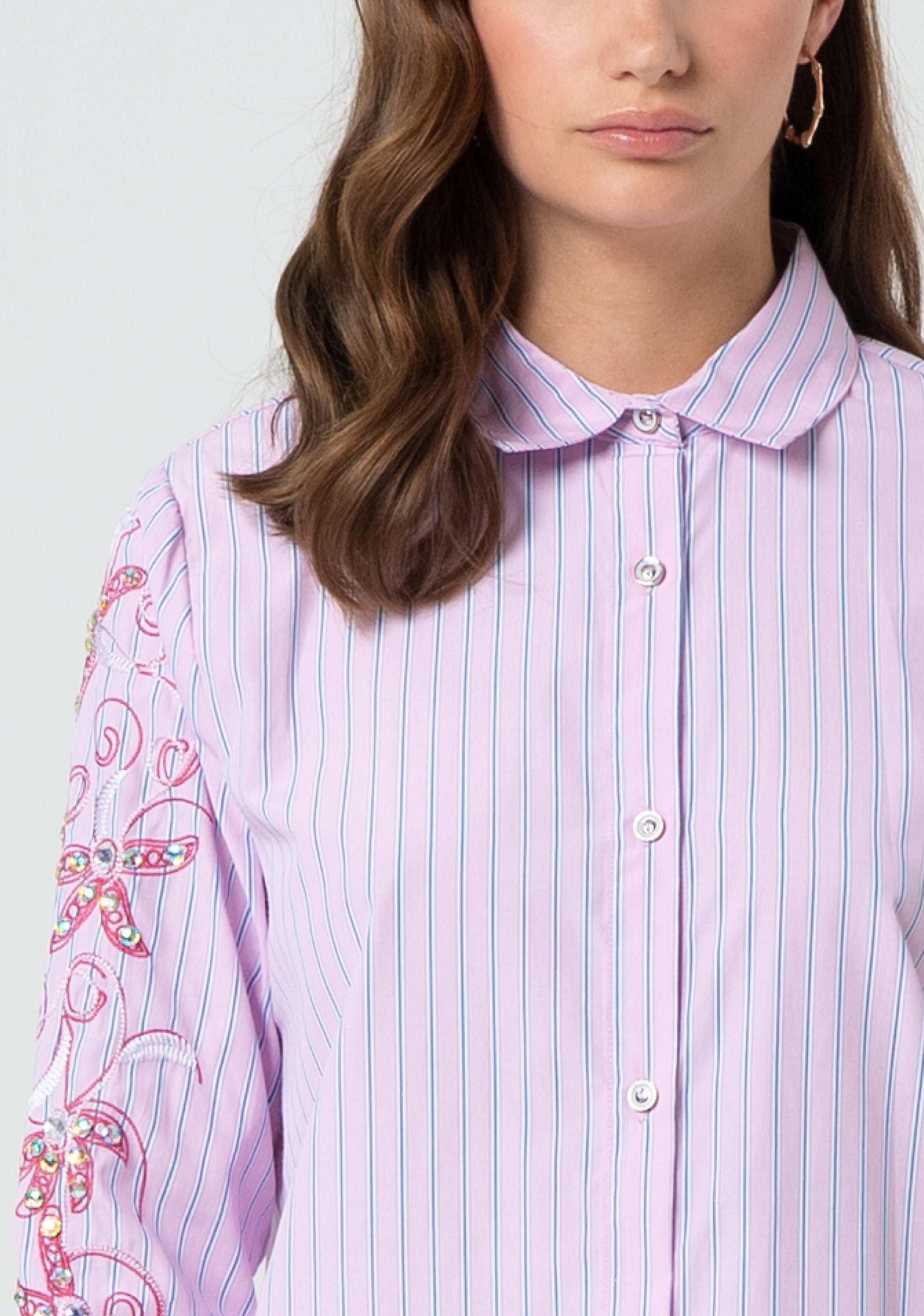Camicia regular in popeline a righe FR25ST6012W696N8-238 Fracomina