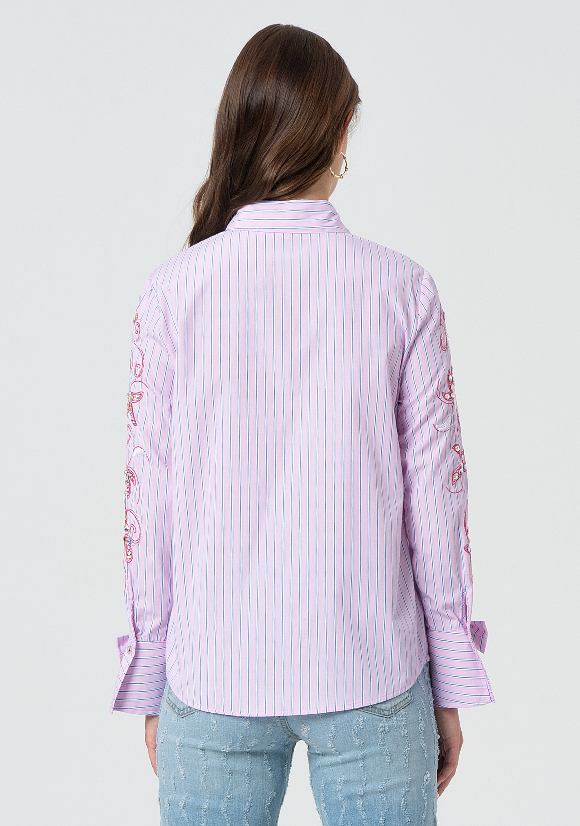 Camicia regular in popeline a righe FR25ST6012W696N8-238 Fracomina
