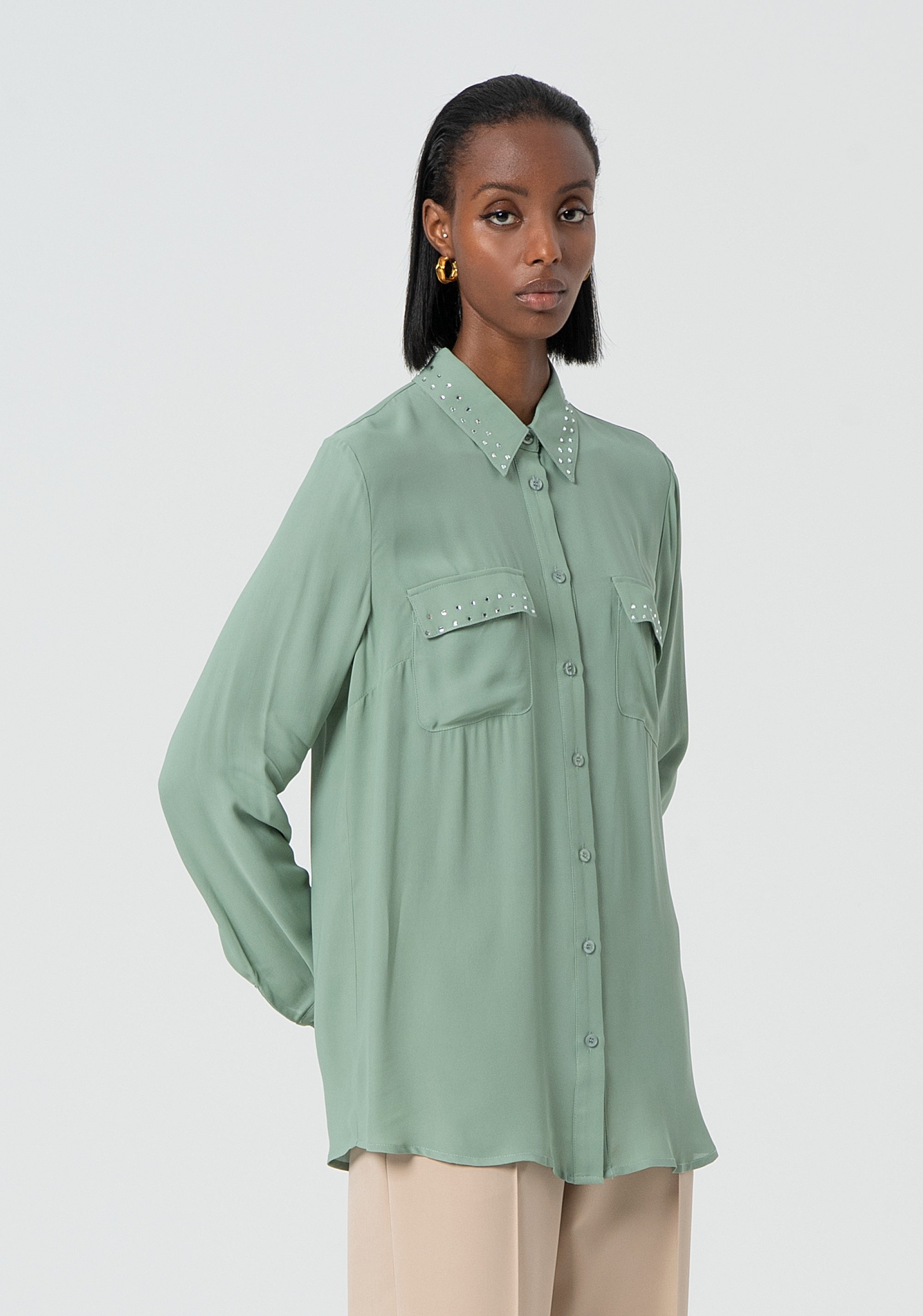 Camicia over in viscosa FR25ST6014W42801-247 Fracomina
