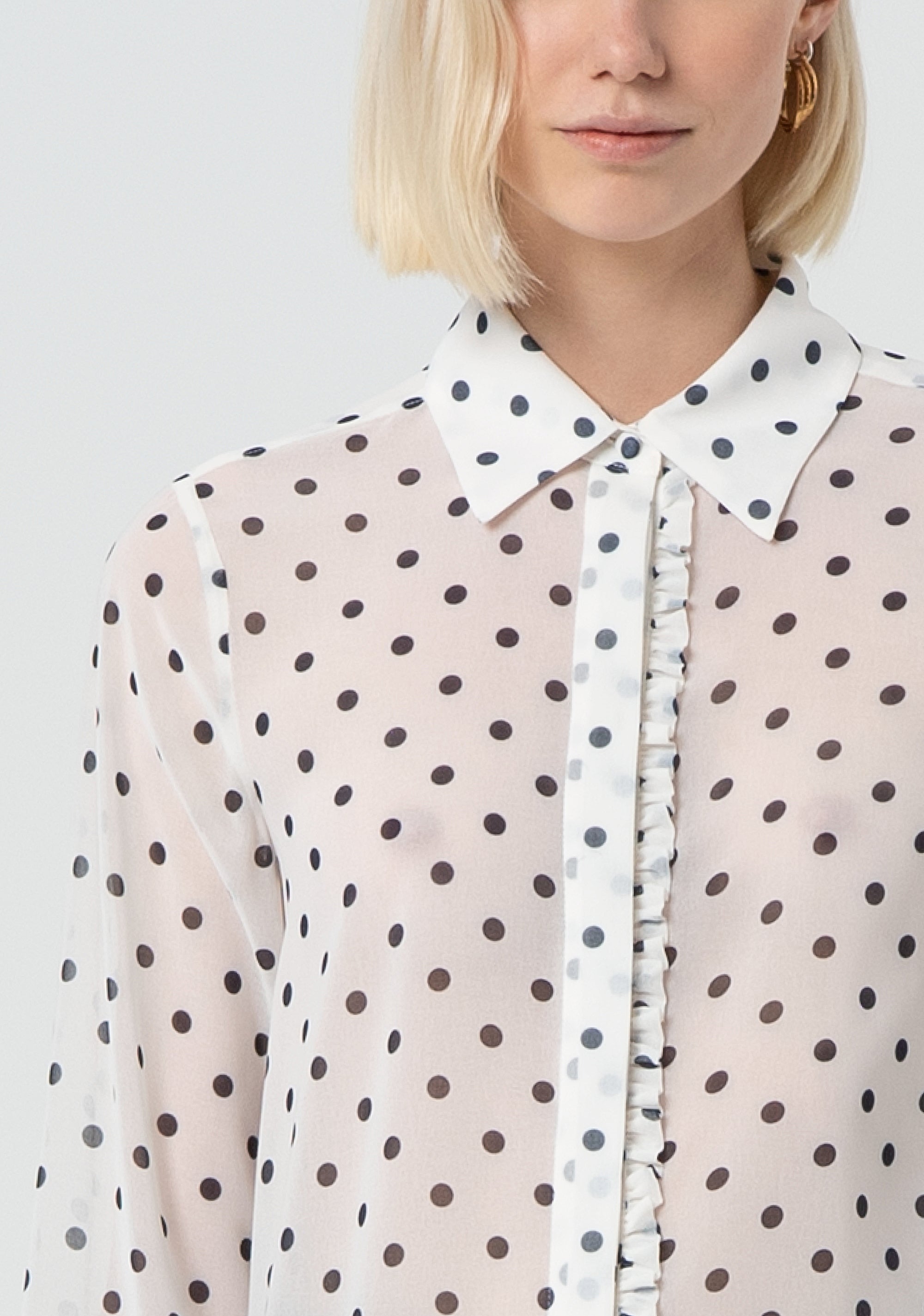 Camicia regular in georgette a pois FR25ST6015W412D2-A52 Fracomina