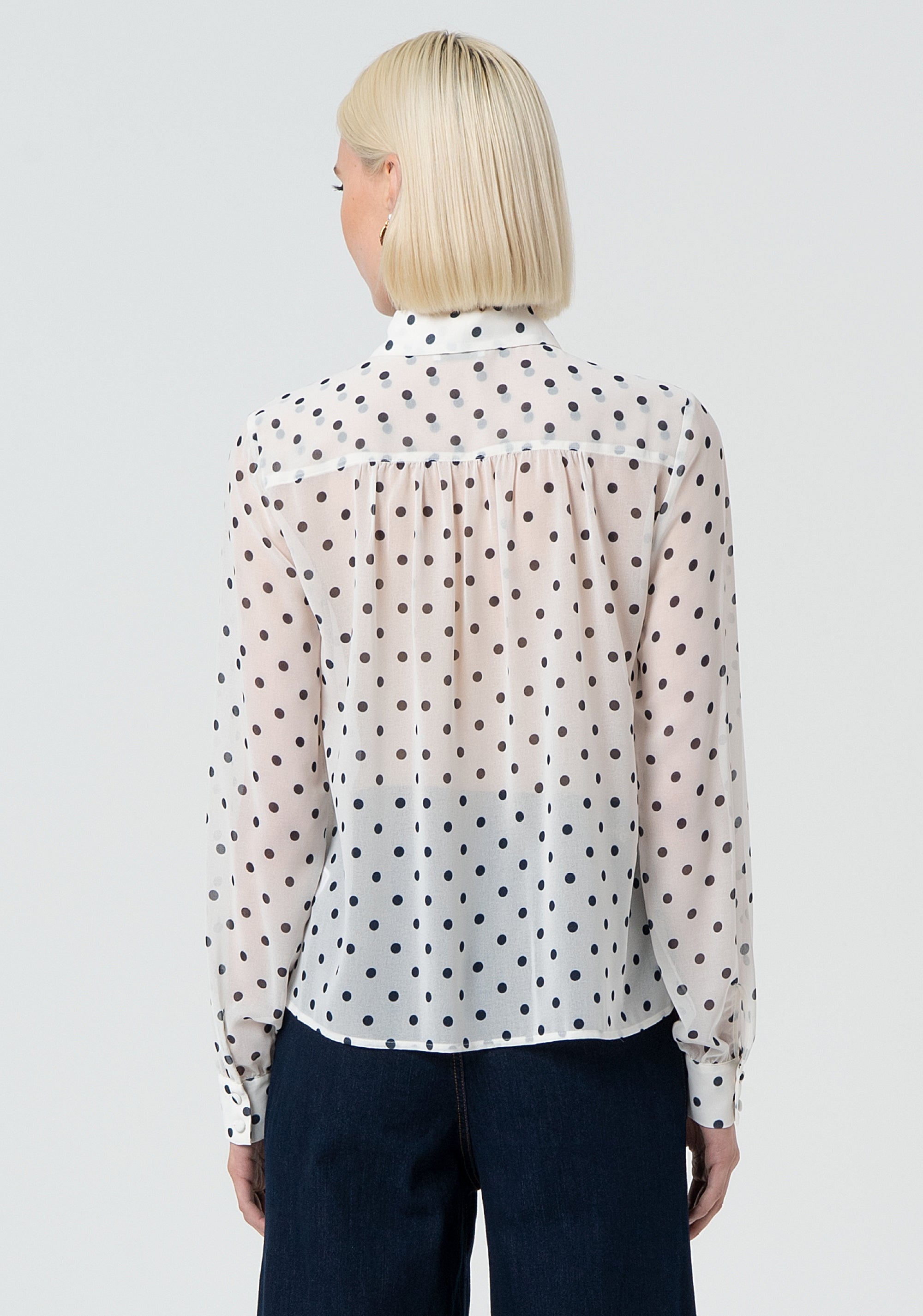 Camicia regular in georgette a pois FR25ST6015W412D2-A52 Fracomina