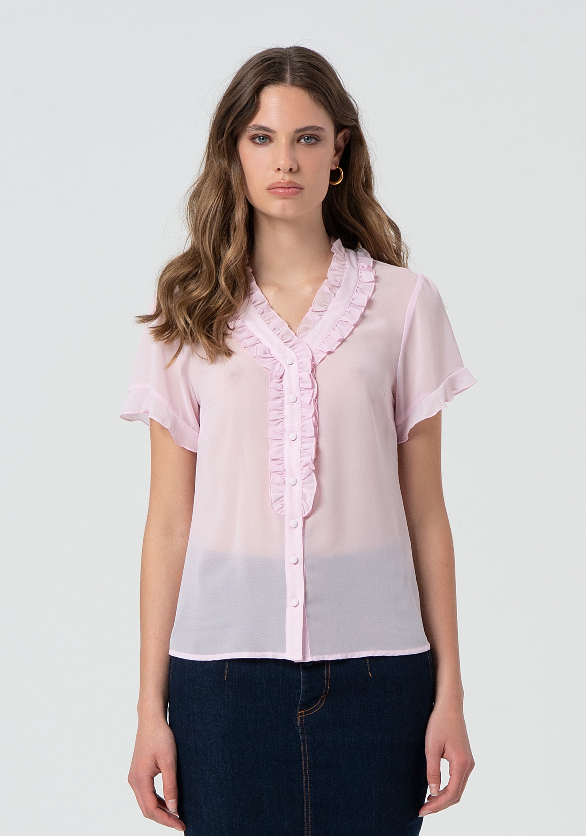 Blusa regular in georgette FR25ST6016W41201-238 Fracomina