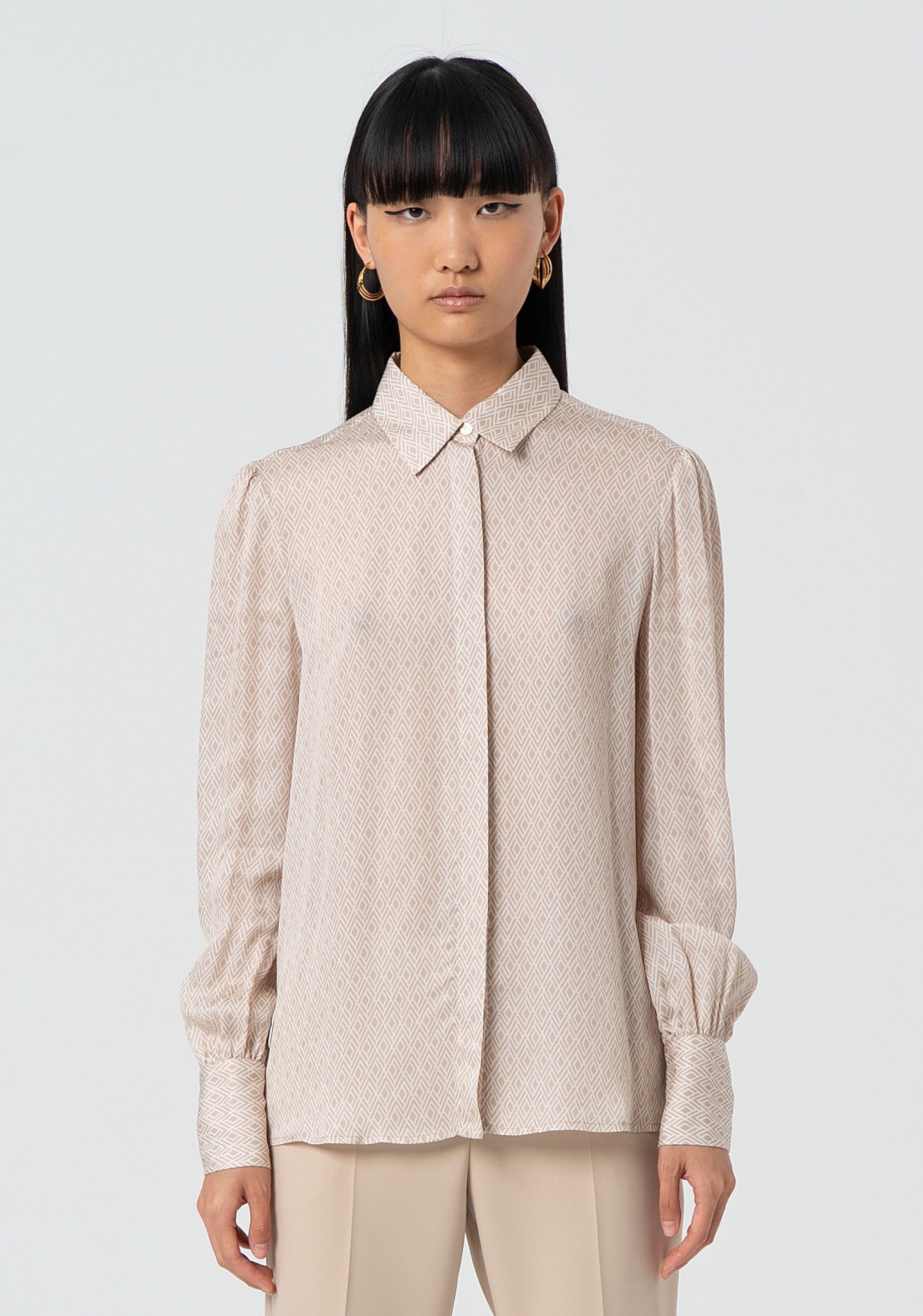 Camicia regular con stampa geometrica, FR25ST6021W774J7-541 Fracomina