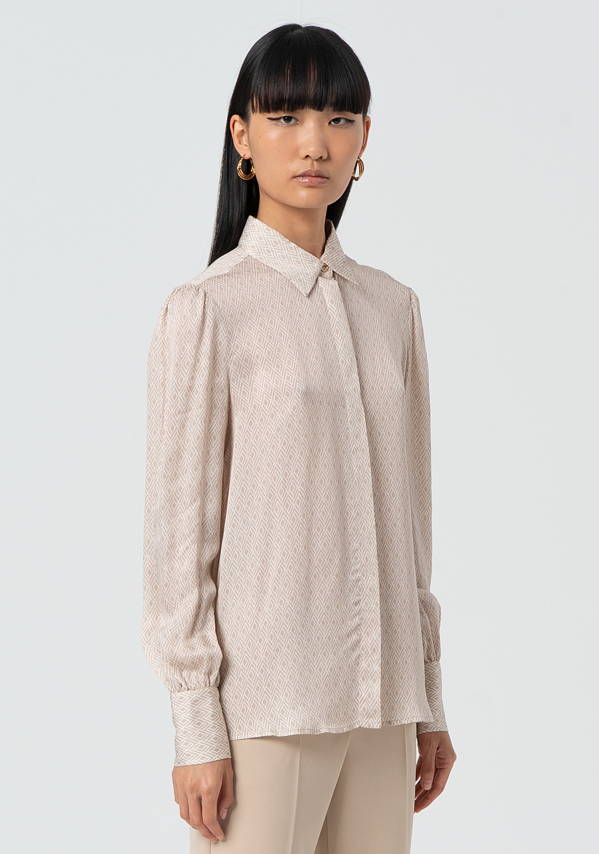 Camicia regular con stampa geometrica, FR25ST6021W774J7-541 Fracomina