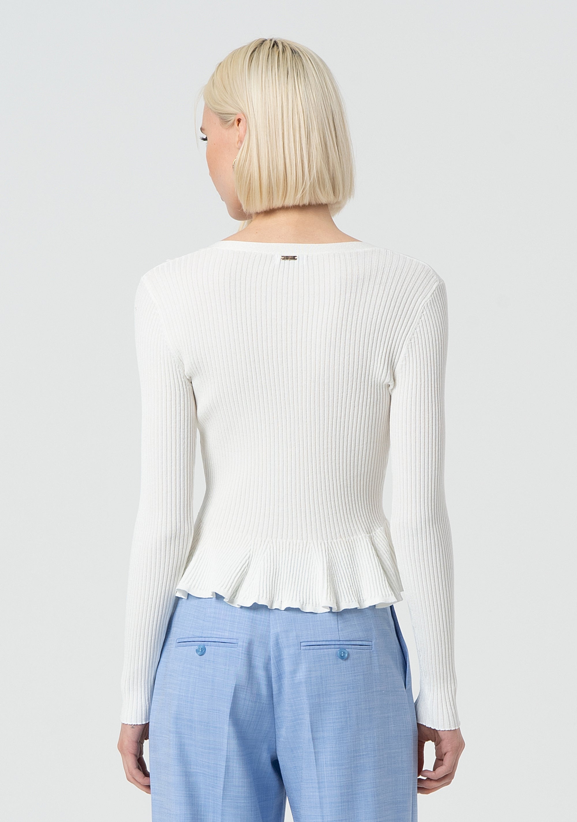 Cardigan aderente a costine FR25ST8010K414Q7-595 Fracomina