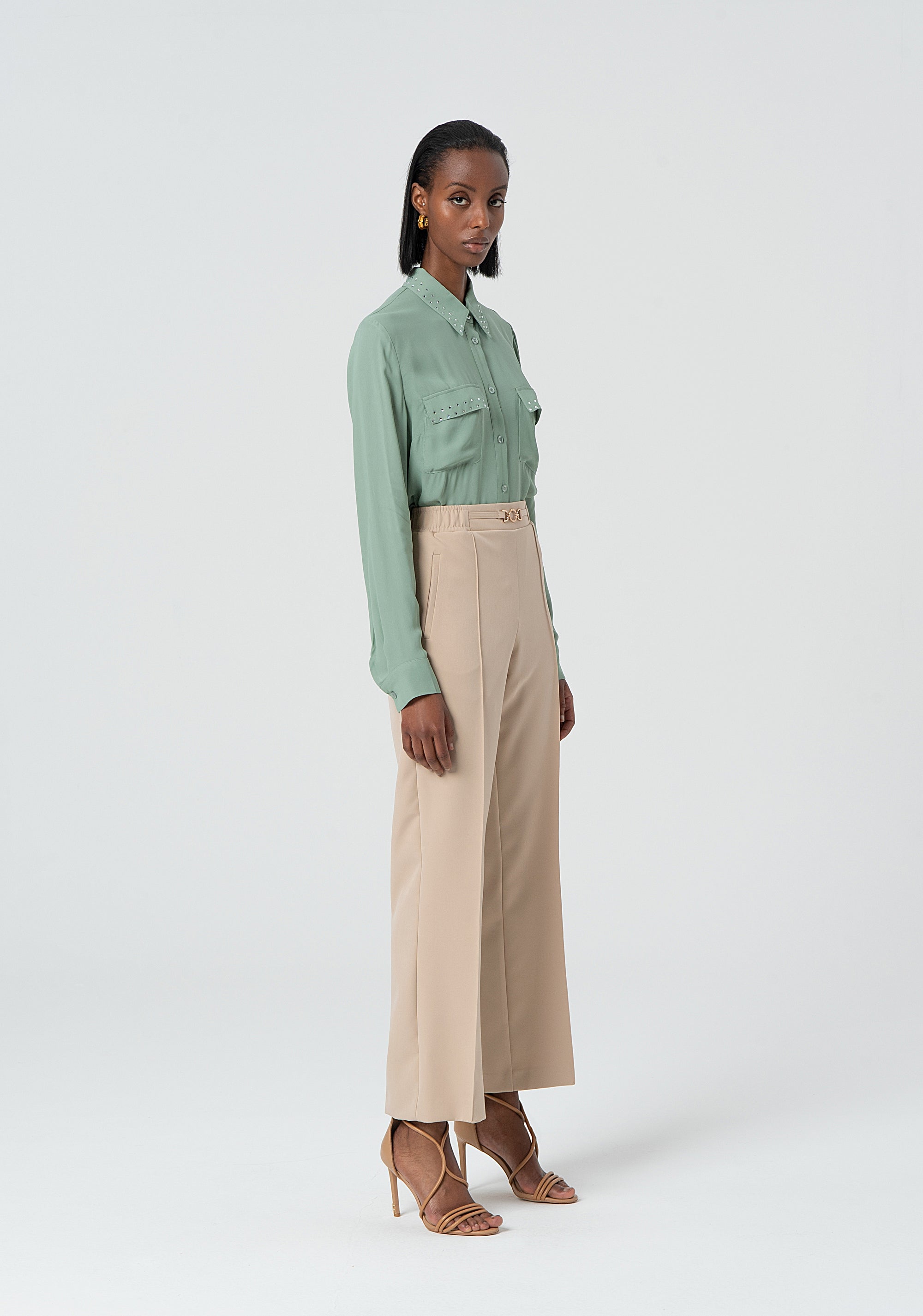 Pantaloni a sigaretta in felpa FR25SV2002W42901-208 Fracomina