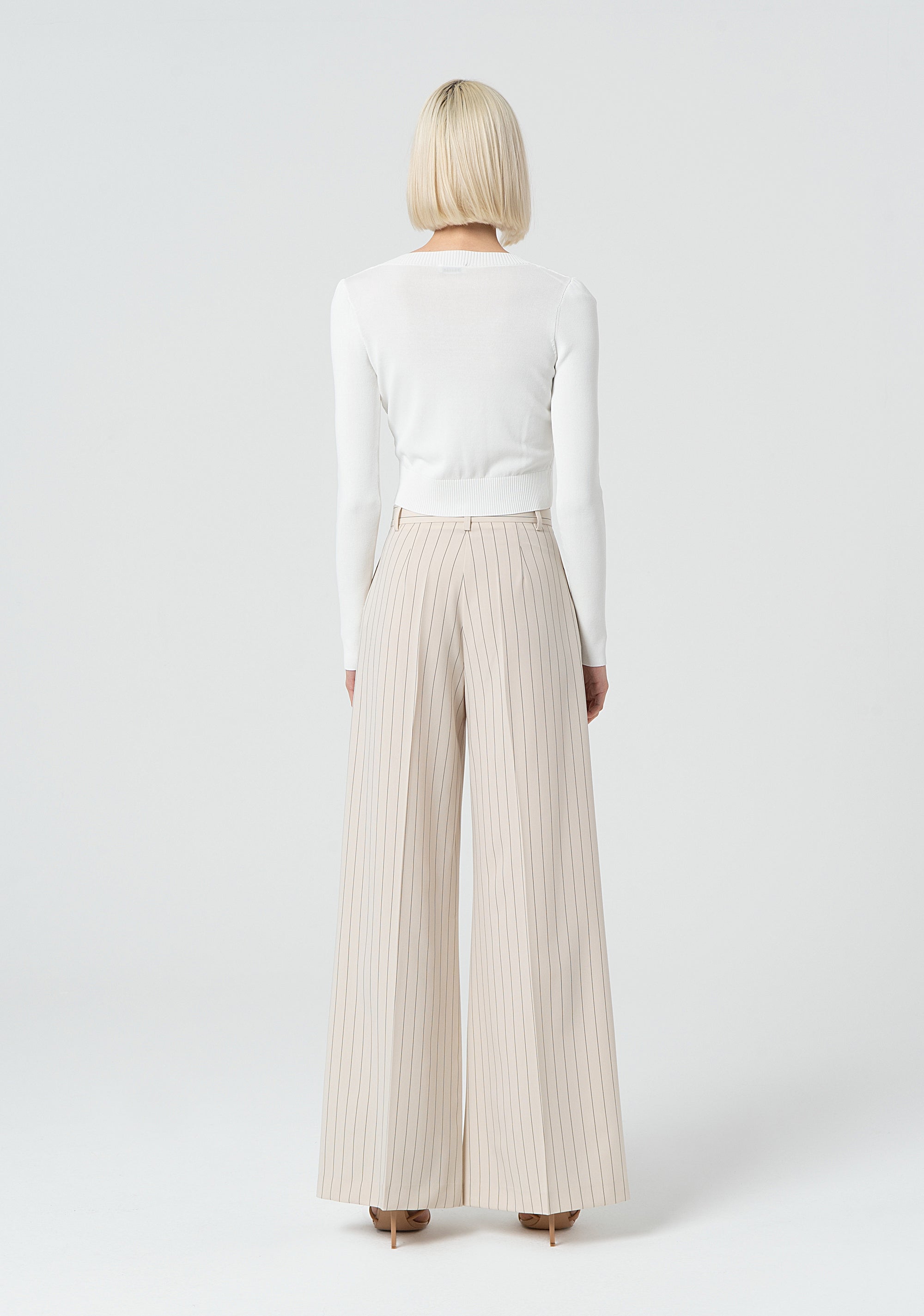 Pantaloni a palazzo in tessuto gessato FR25SV3002W761D4-108 Fracomina