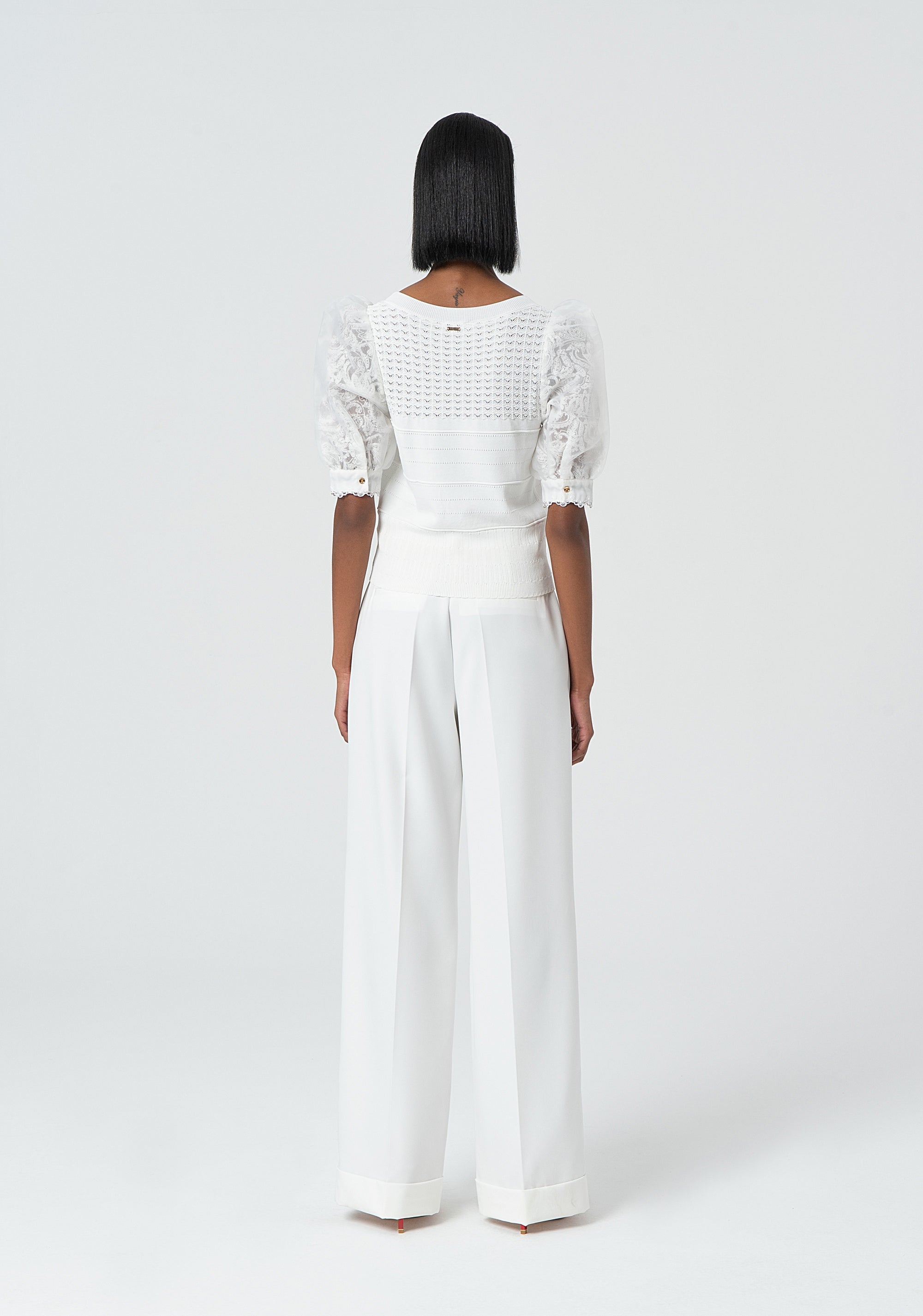 Pantalone a palazzo con vita alta FR25SV3007W42901-108 Fracomina