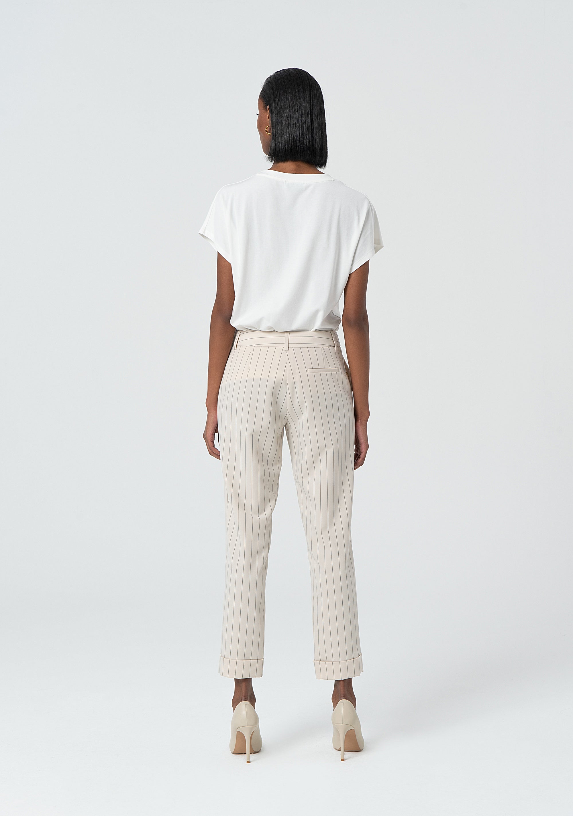 Pantalone a sigaretta in tessuto gessato FR25SV4006W761D4-108 Fracomina