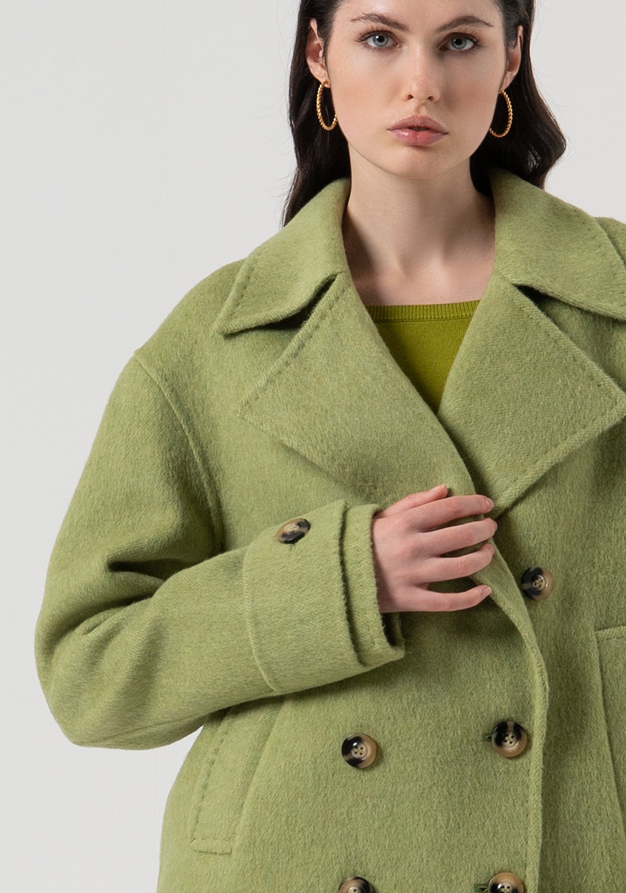 Cappotto caban over in bouclè di lana FR25WC1003W80201-T52 Fracomina