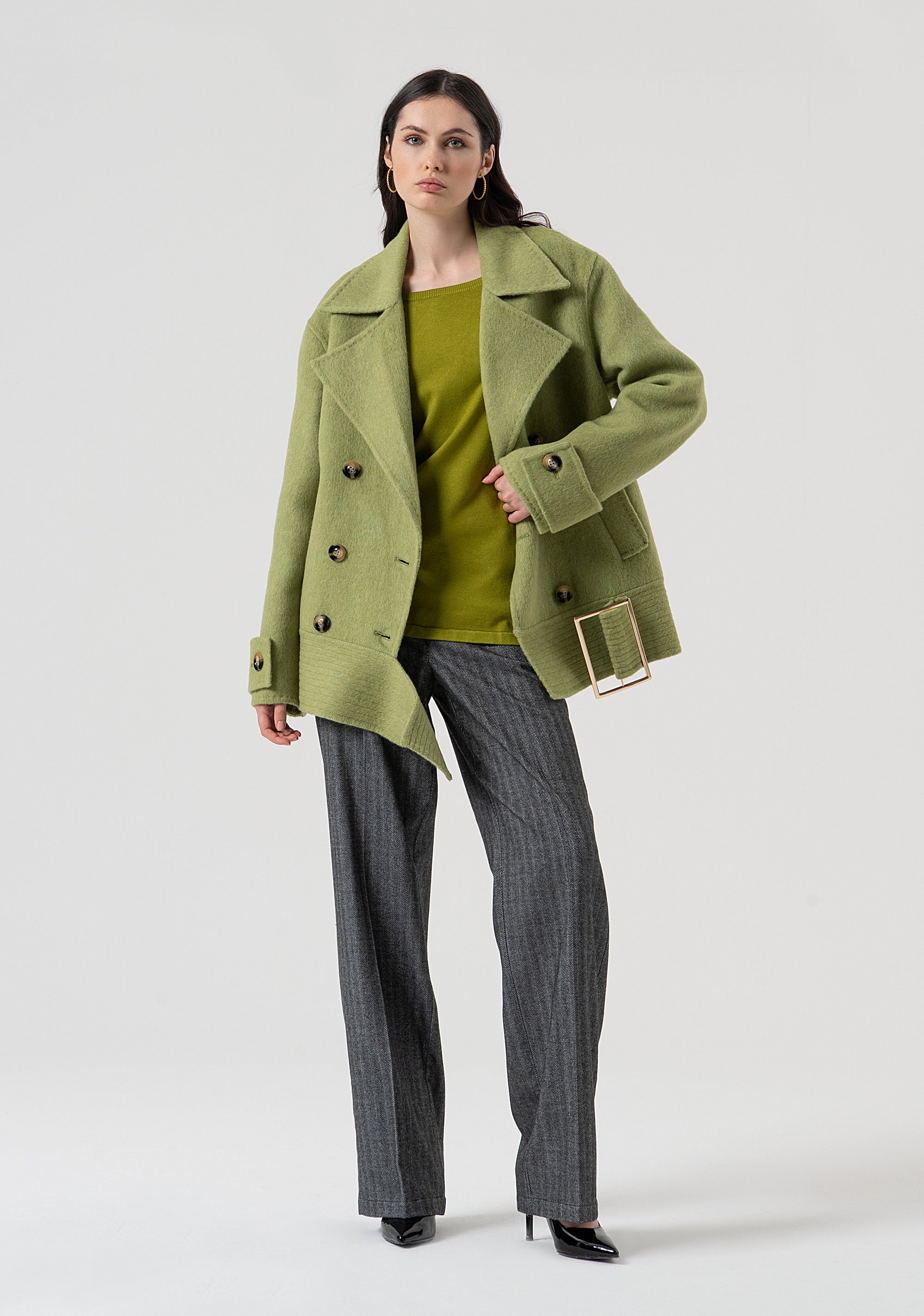 Cappotto caban over in bouclè di lana FR25WC1003W80201-T52 Fracomina