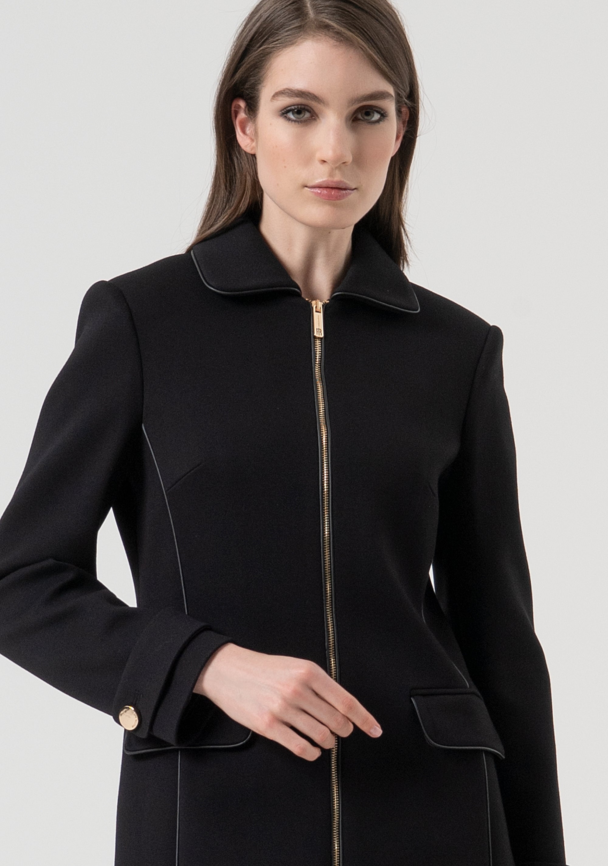 Cappotto slim con zip centrale per apertura FR25WC1006W809W4-053 Fracomina