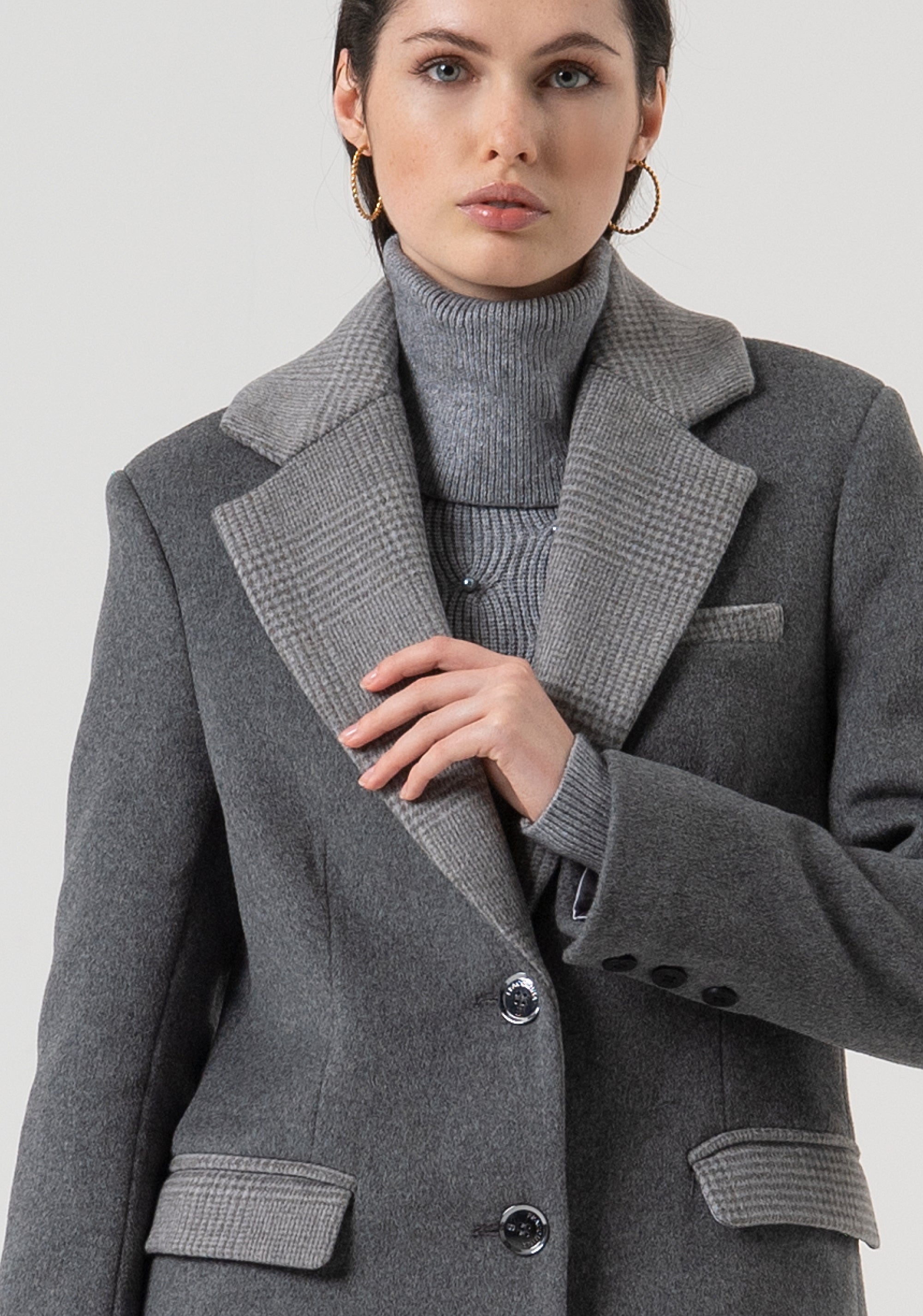 Cappotto regular lungo con lana FR25WC1011W812R9-159 Fracomina
