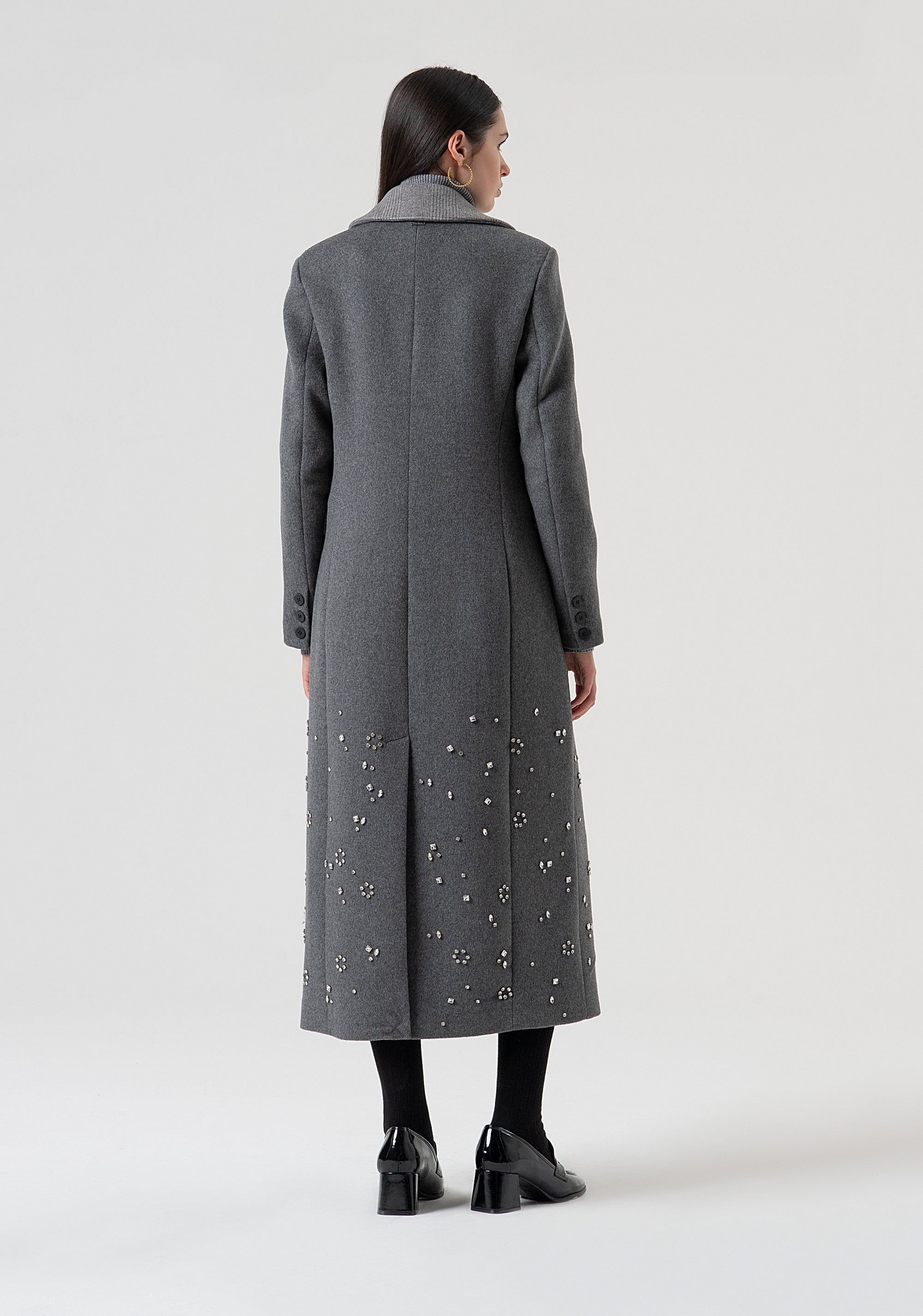 Cappotto regular lungo con lana FR25WC1011W812R9-159 Fracomina