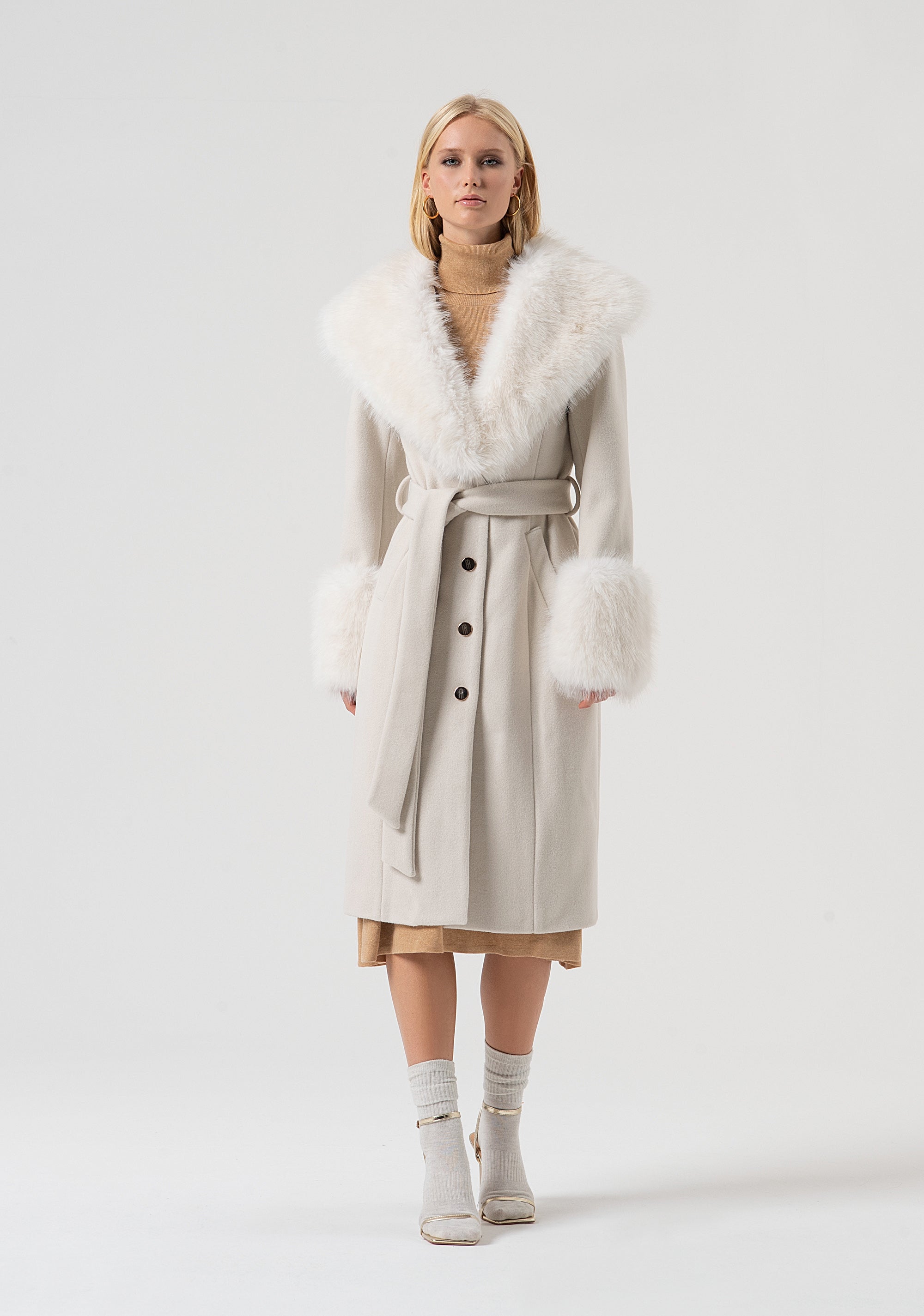 Cappotto regular lungo monopetto FR25WC1019W80801 FRACOMINA