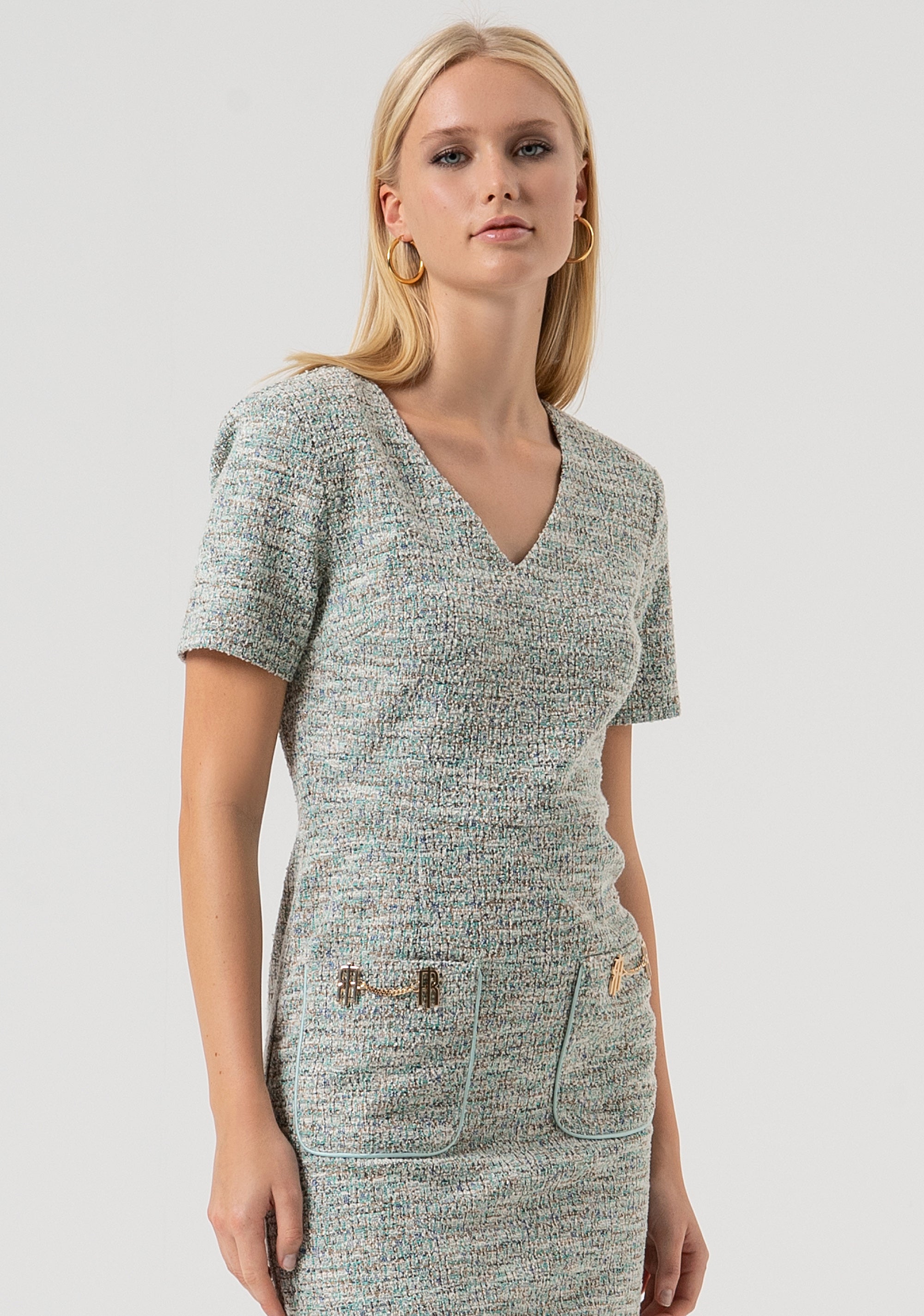 Abito slim mini in tweed FR25WD2003W814S9-210 Fracomina