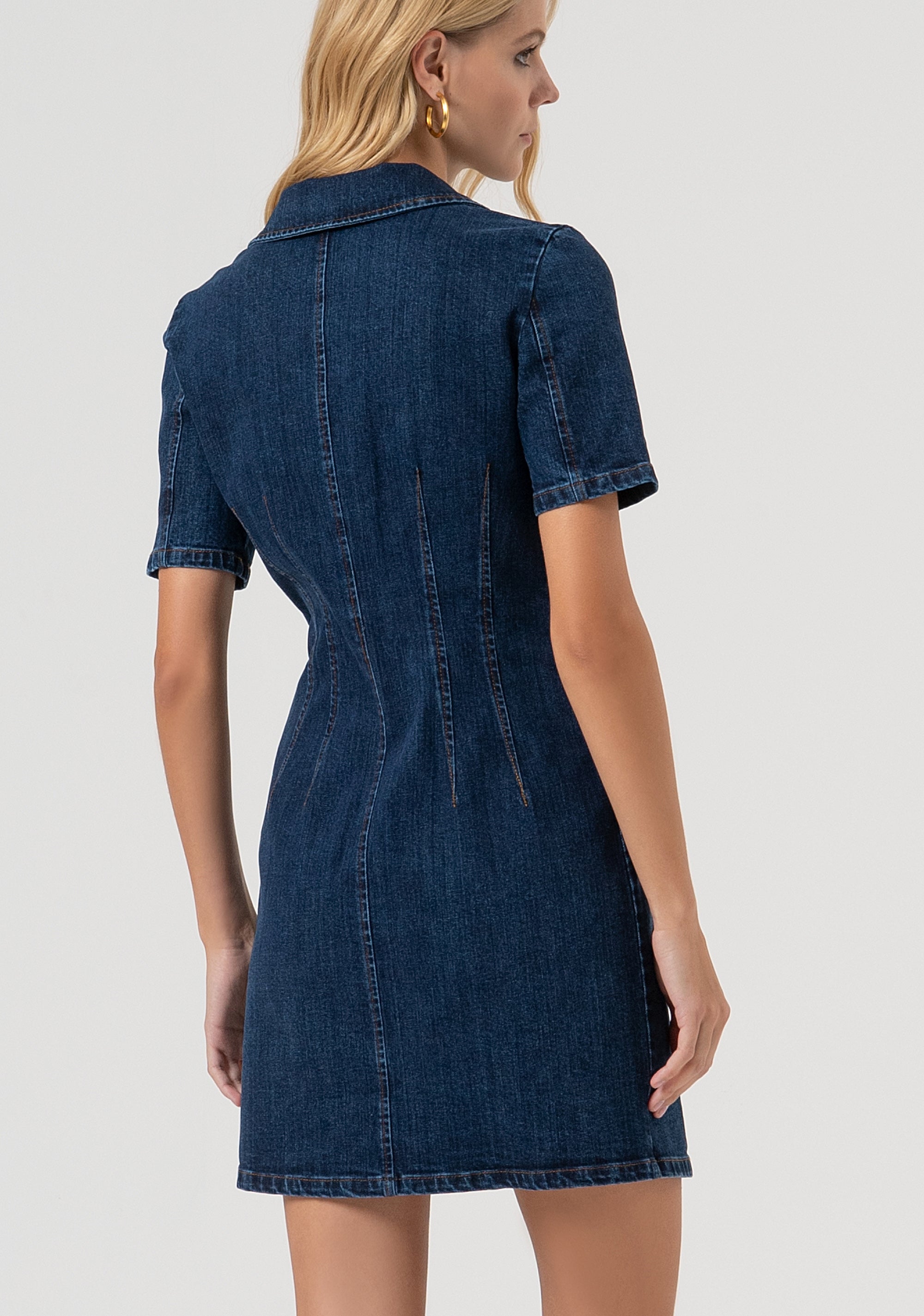 Abito slim mini in denim con lavaggio scuro FR25WD4006D45002-987 Fracomina