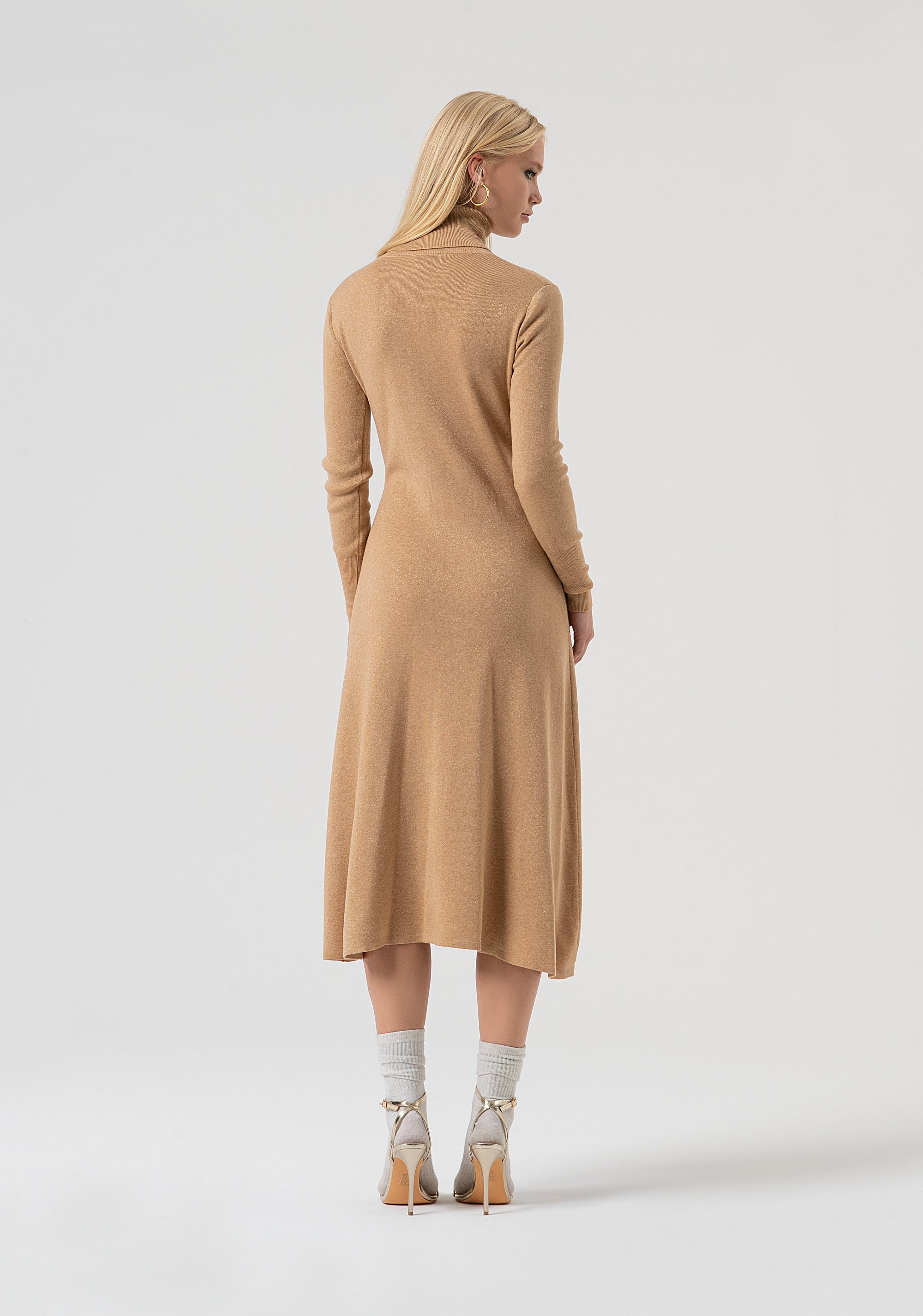 Abito flare midi in maglia con lana e lurex FR25WD5004K459Q7-S81 Fracomina