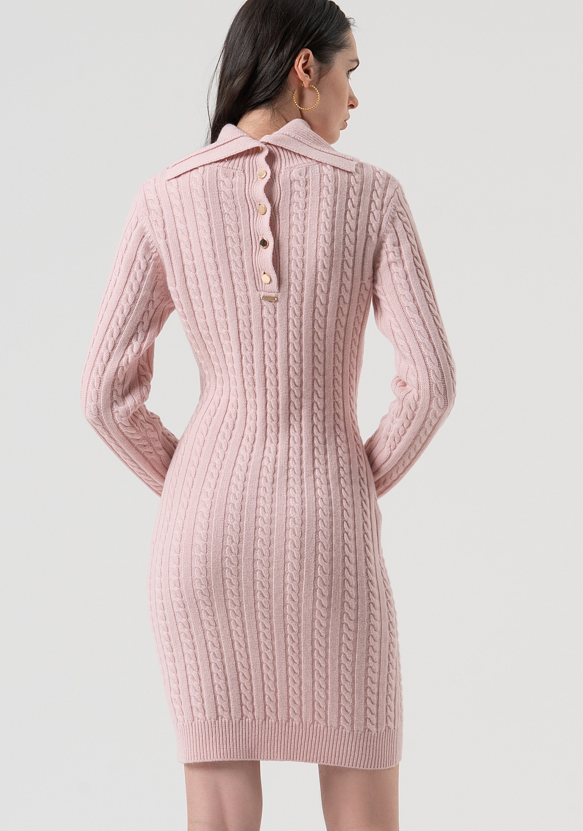 Abito regular mini in maglia a trecce in lana e cashmere FR25WD5007K53201-Q93 Fracomina