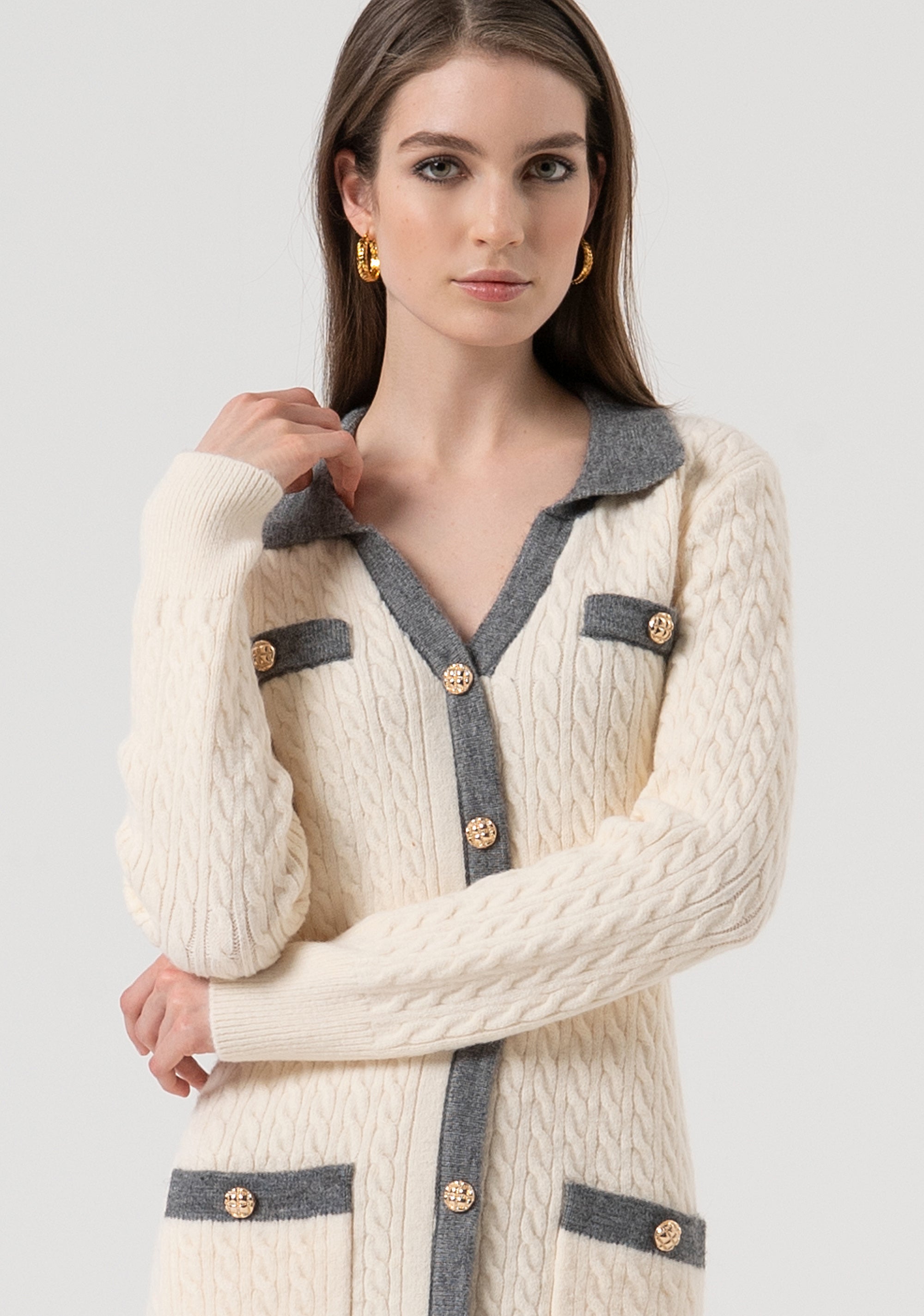 Abito slim mini in maglia a trecce FR25WD5009K55401-T56 Fracomina