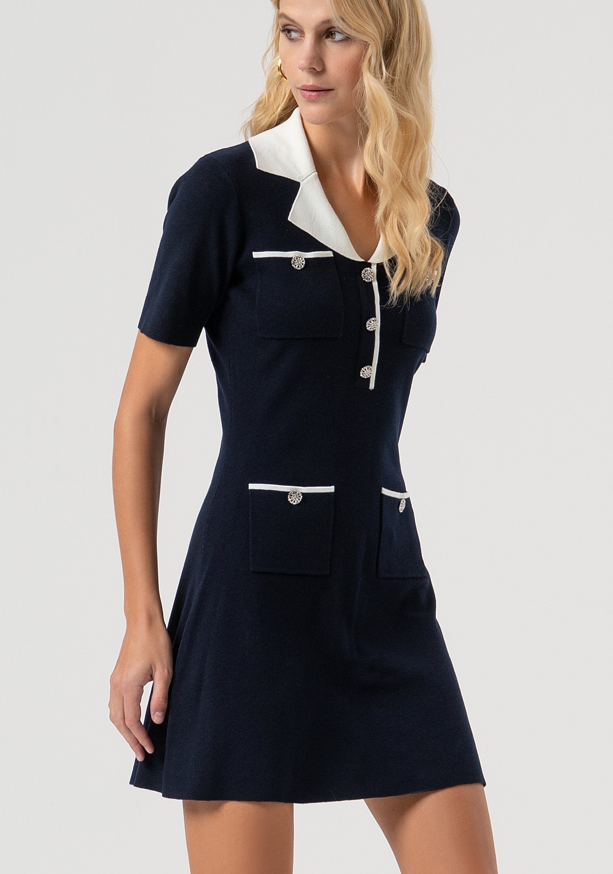 Abito regular mini in maglia FR25WD5010K45601-968 Fracomina