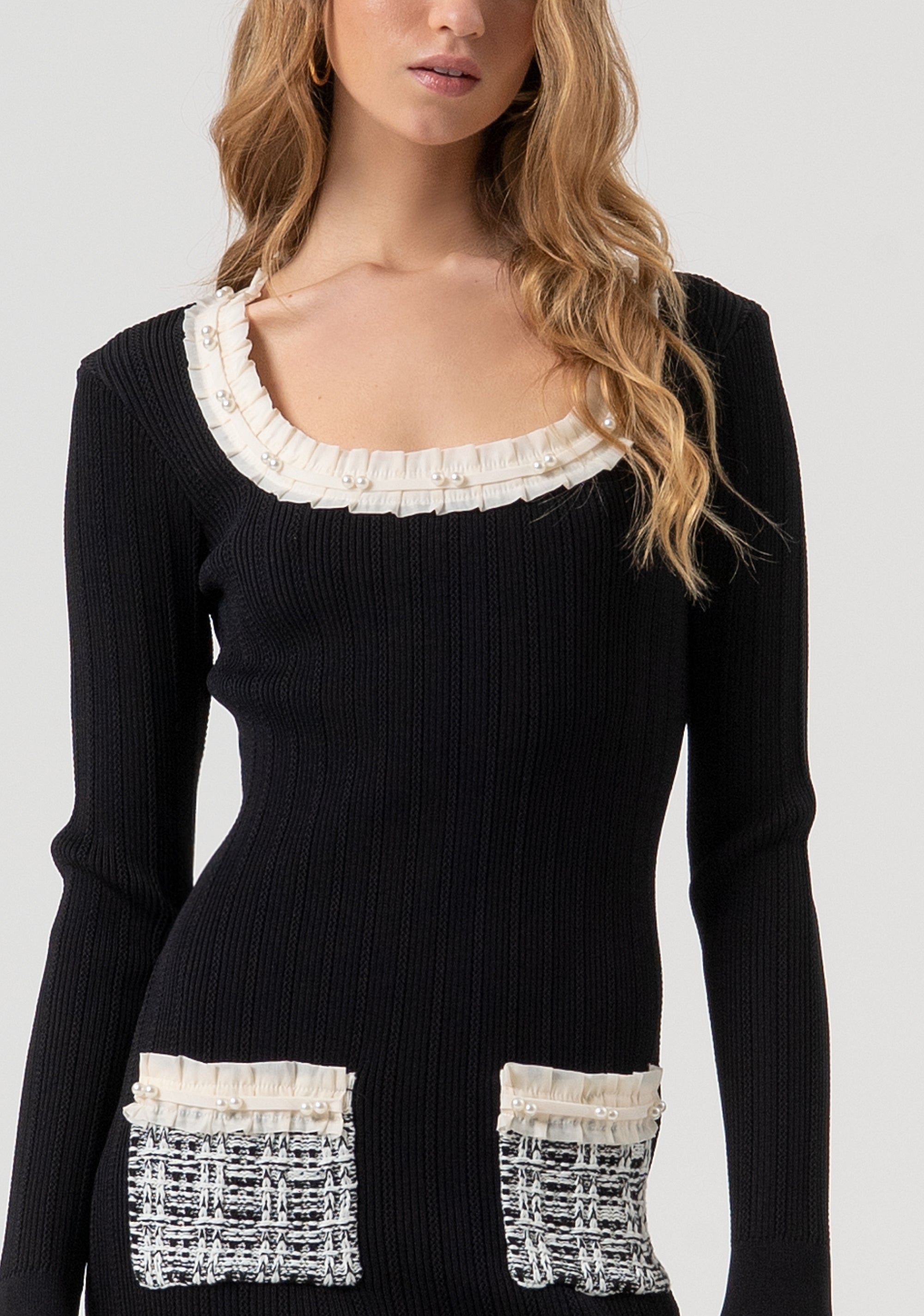Abito slim mini in maglia a coste FR25WD5013K43901-053 Fracomina
