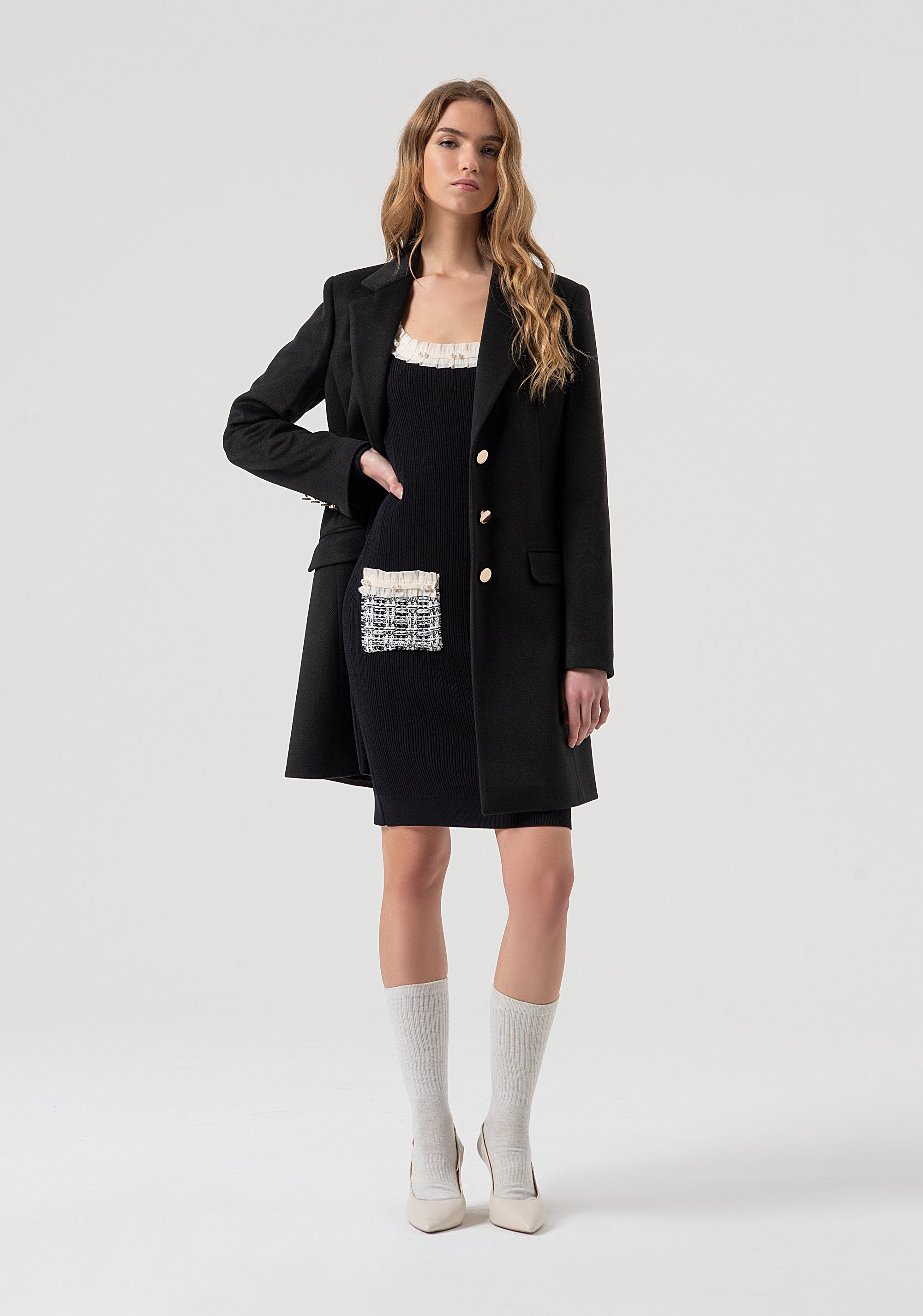 Abito slim mini in maglia a coste FR25WD5013K43901-053 Fracomina