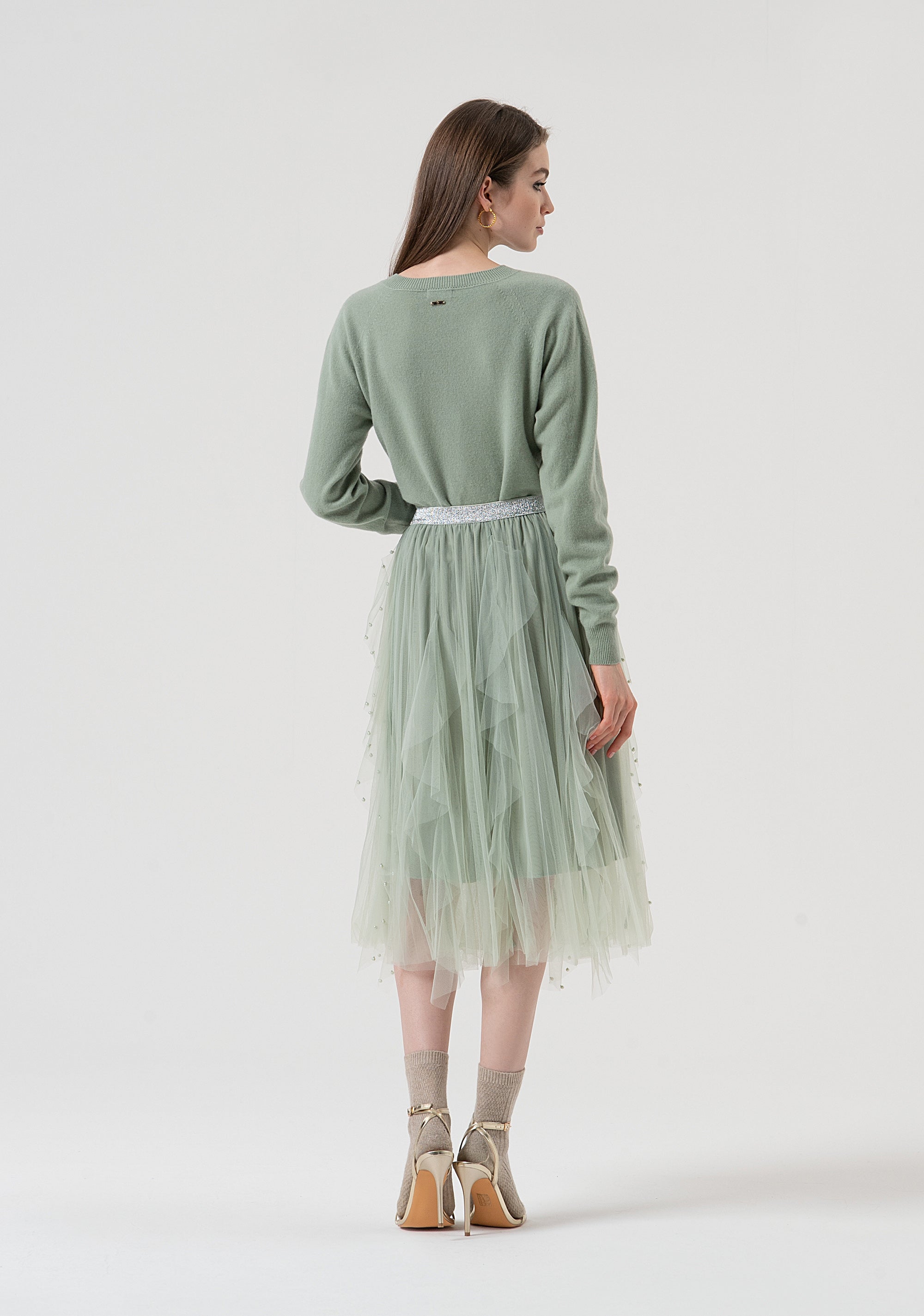 Gonna flare midi in tulle FR25WG2016W489S3-B08 Fracomina