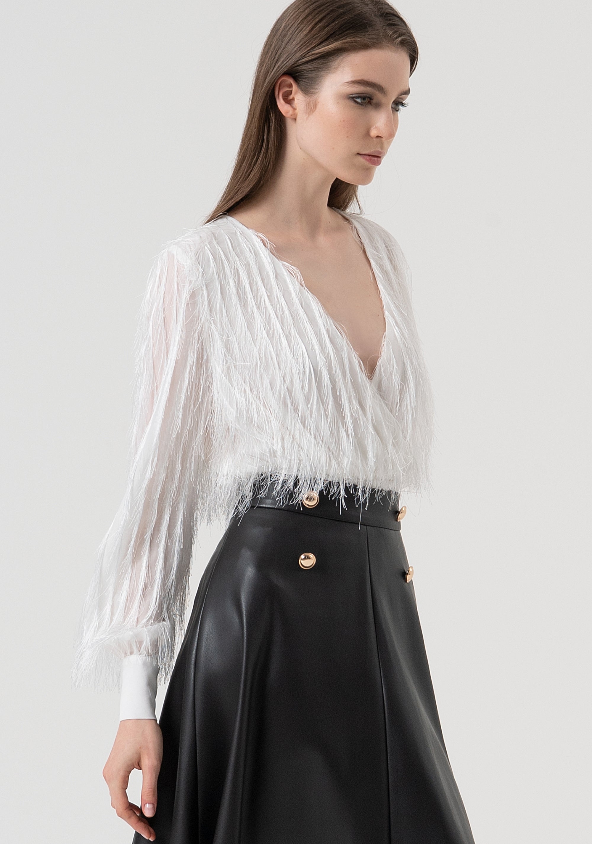 Gonna flare midi a vita alta FR25WG3002P41101-053 Fracomina