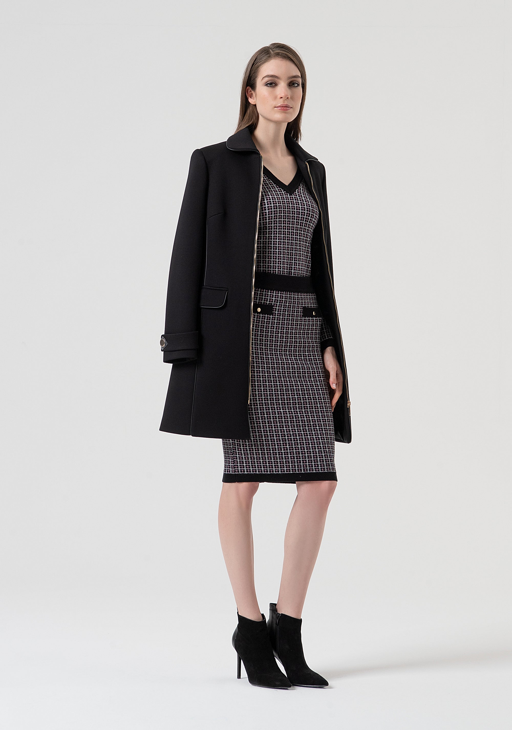 Gonna slim midi con jacquard geometrico FR25WG4010K503F8-053 Fracomina