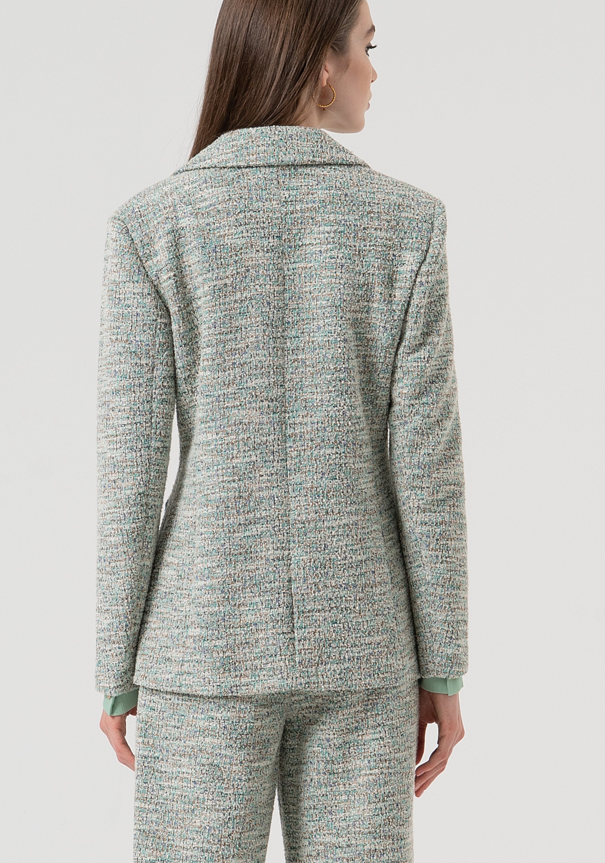 Blazer regular monopetto in tweed FR25WJ2007W814S9-210 Fracomina