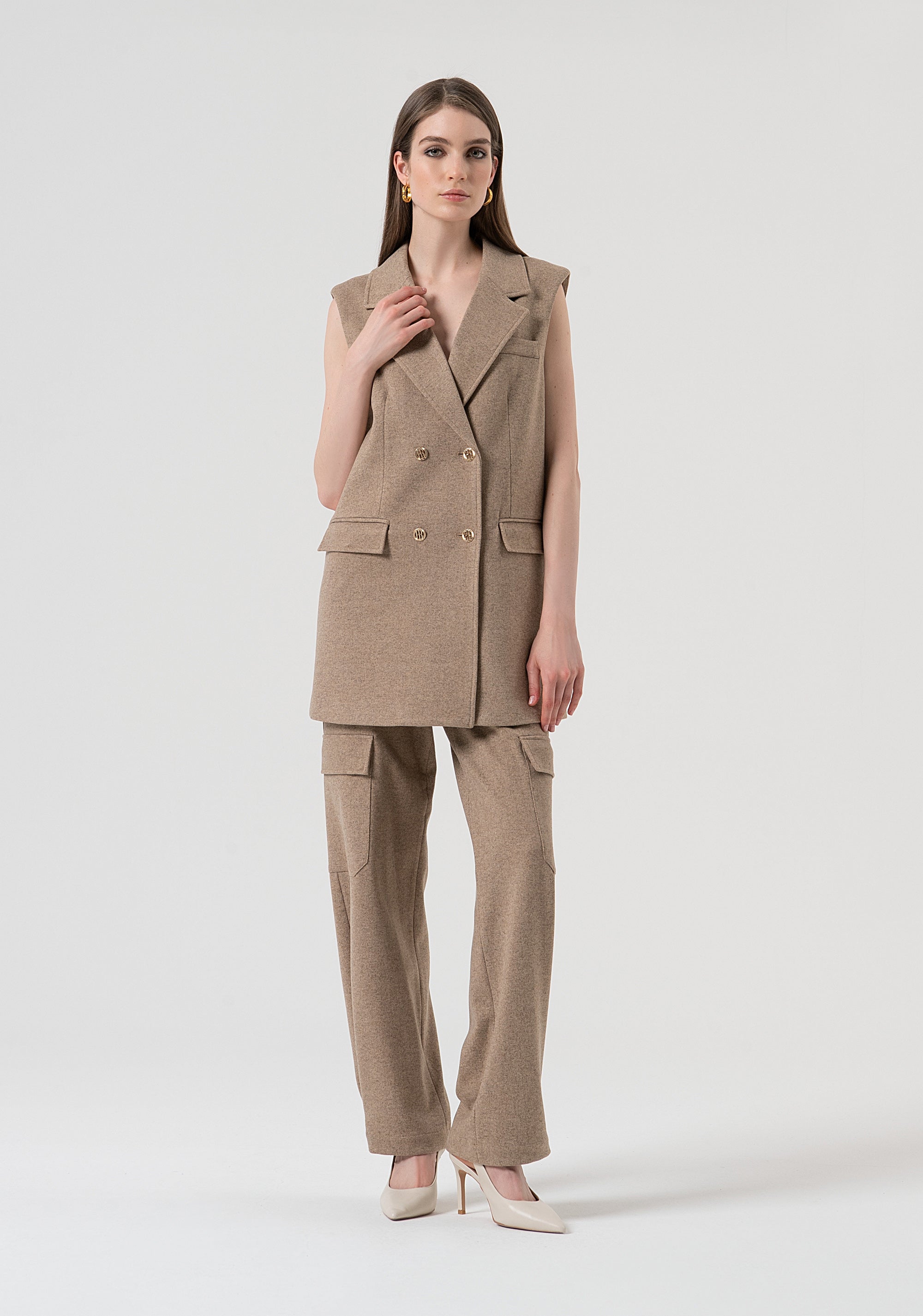 Gilet regular lungo in punto milano FR25WJ5015W80501-L46 Fracomina