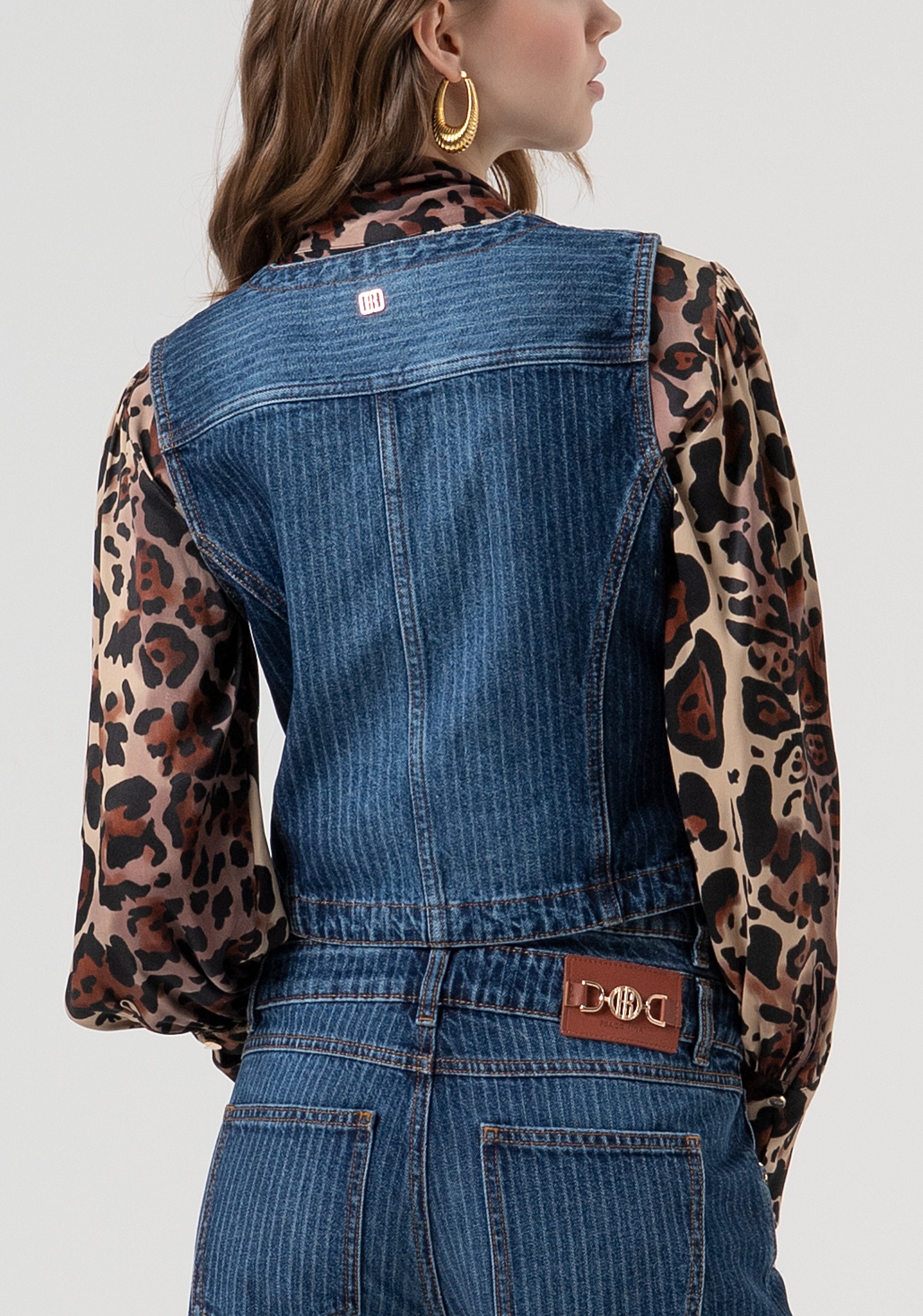 Gilet slim in denim gessato FR25WJ5018D419F8-T64 Fracomina