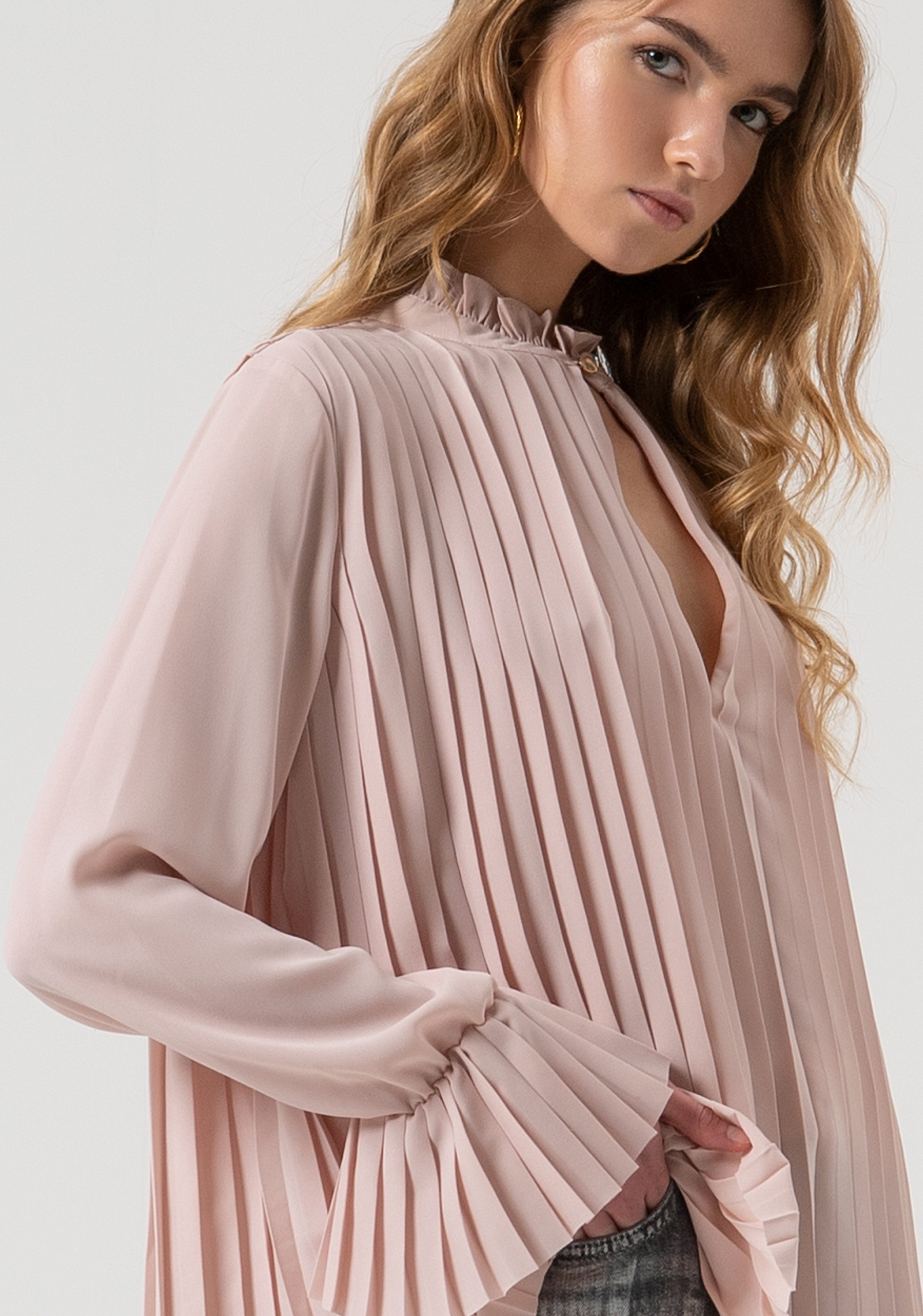 Blusa ampia in tessuto plissettato FR25WT1022W412F9-Q93 Fracomina