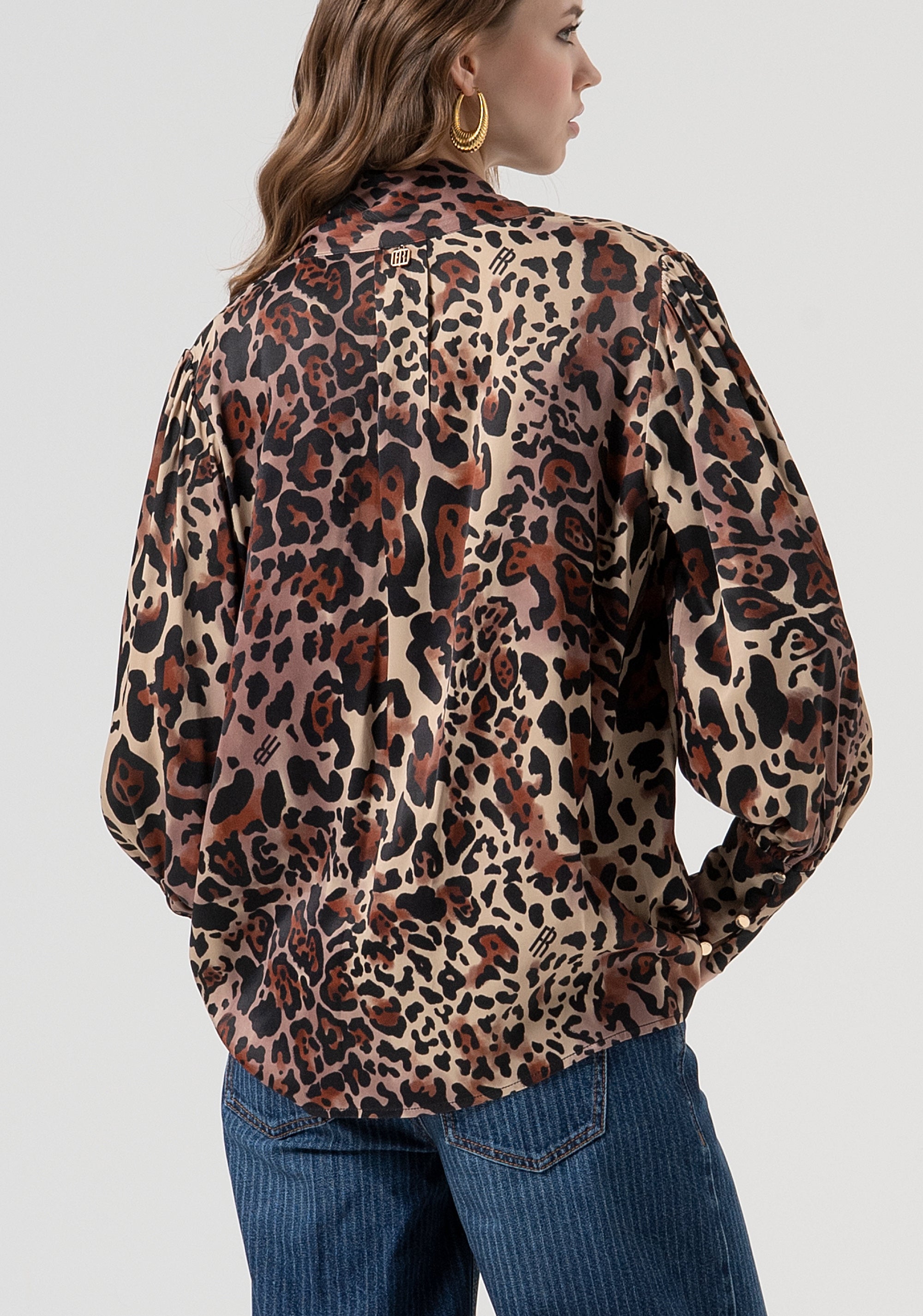 Blusa regular in fantasia animalier FR25WT1023W811L7-M17 Fracomina