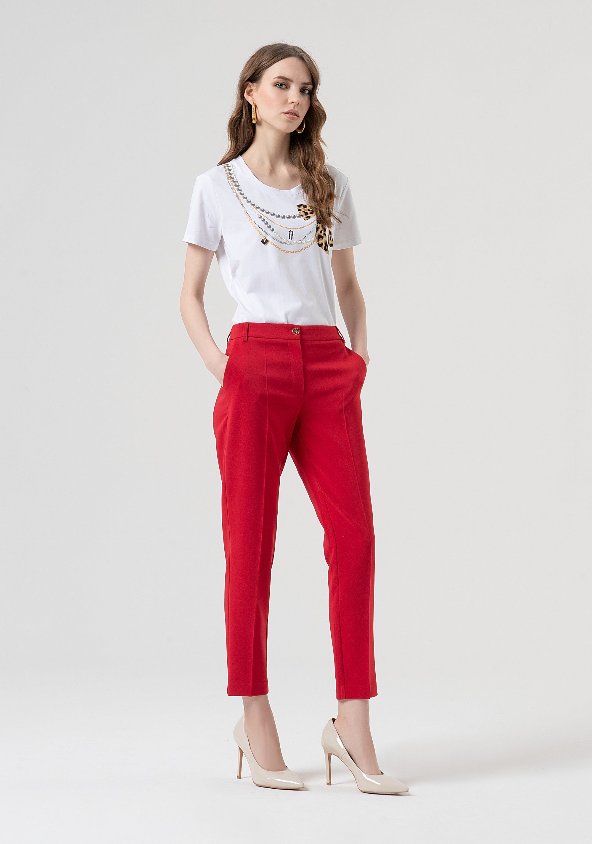 T-shirt regular in jersey di cotone FR25WT3004J40108-278 Fracomina