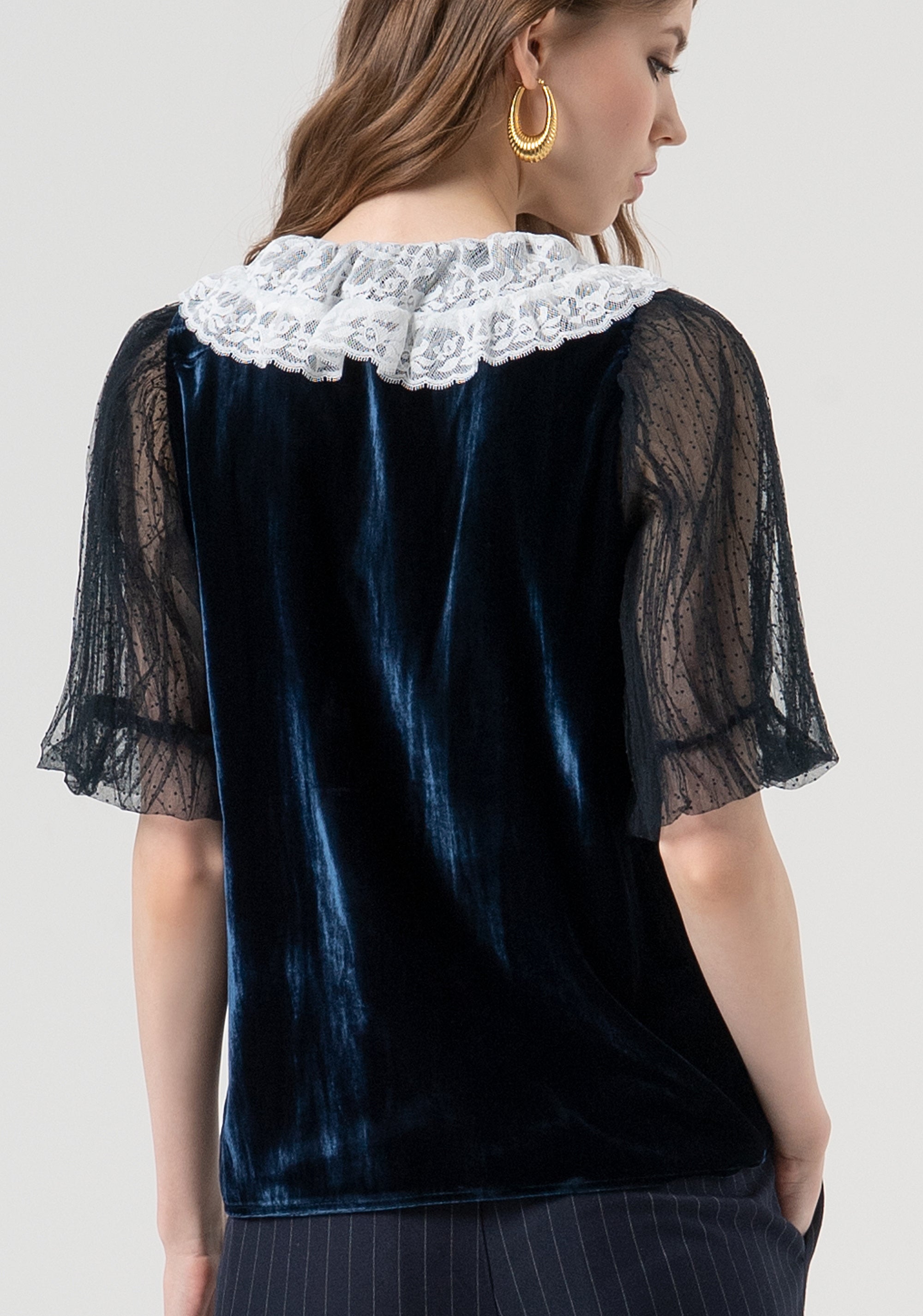 Blusa regular in velluto con seta FR25WT3037J48701-270 Fracomina